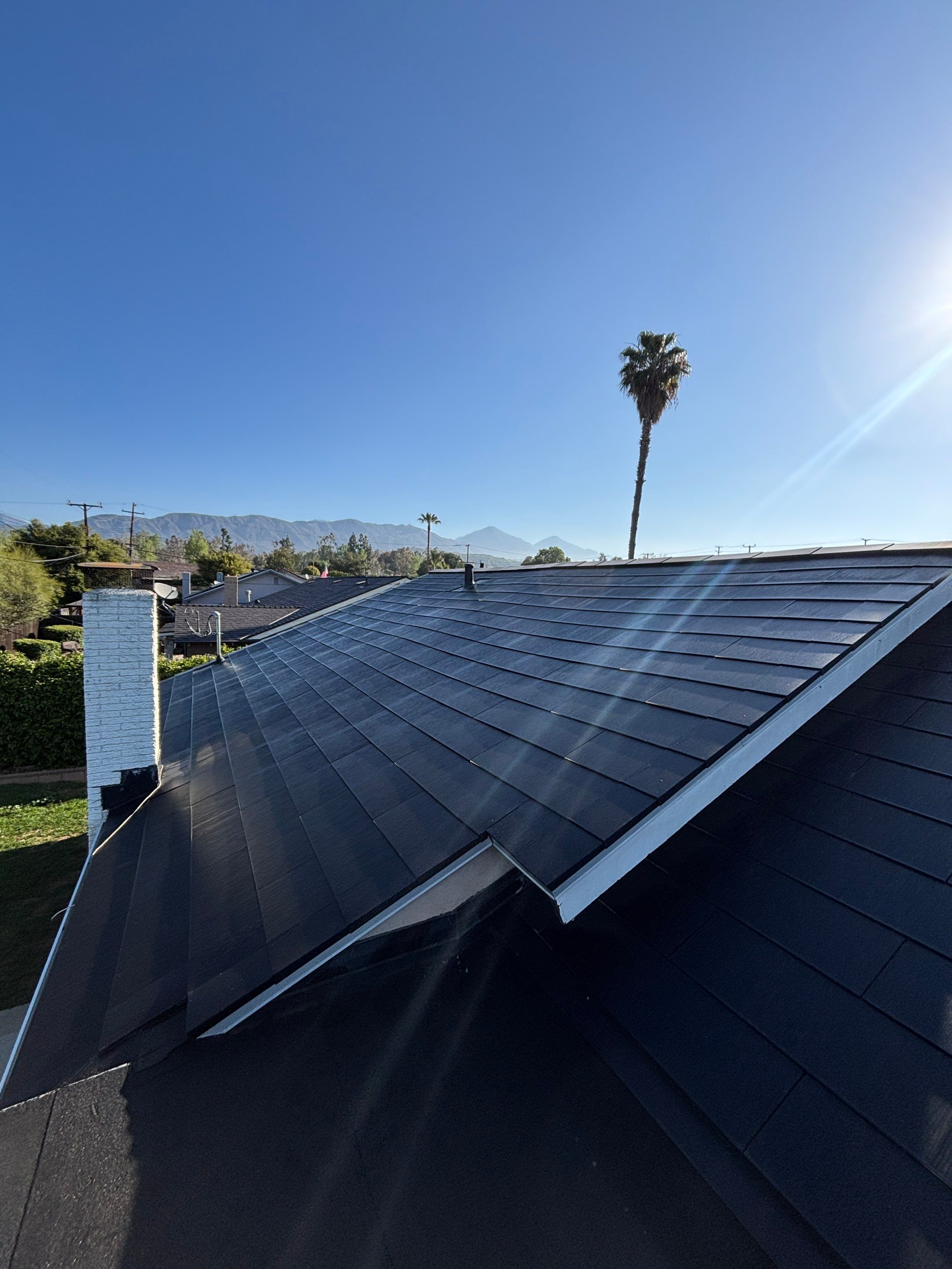 Tesla Roof Cleaning in La Verne Ca by Palm Coast Solar Cleaning