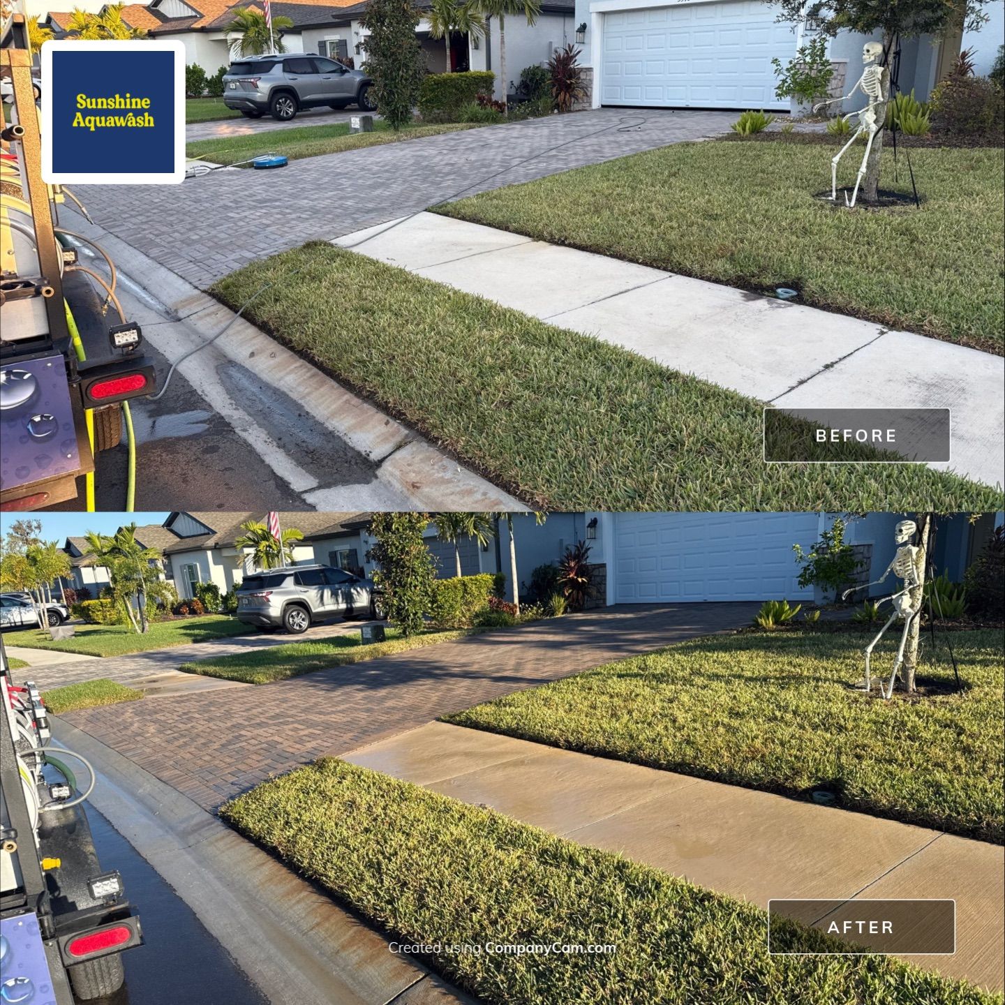 Paver Driveway Cleaning & Sidewalks in Trevesta Palmetto FL by Sunshine AquaWash