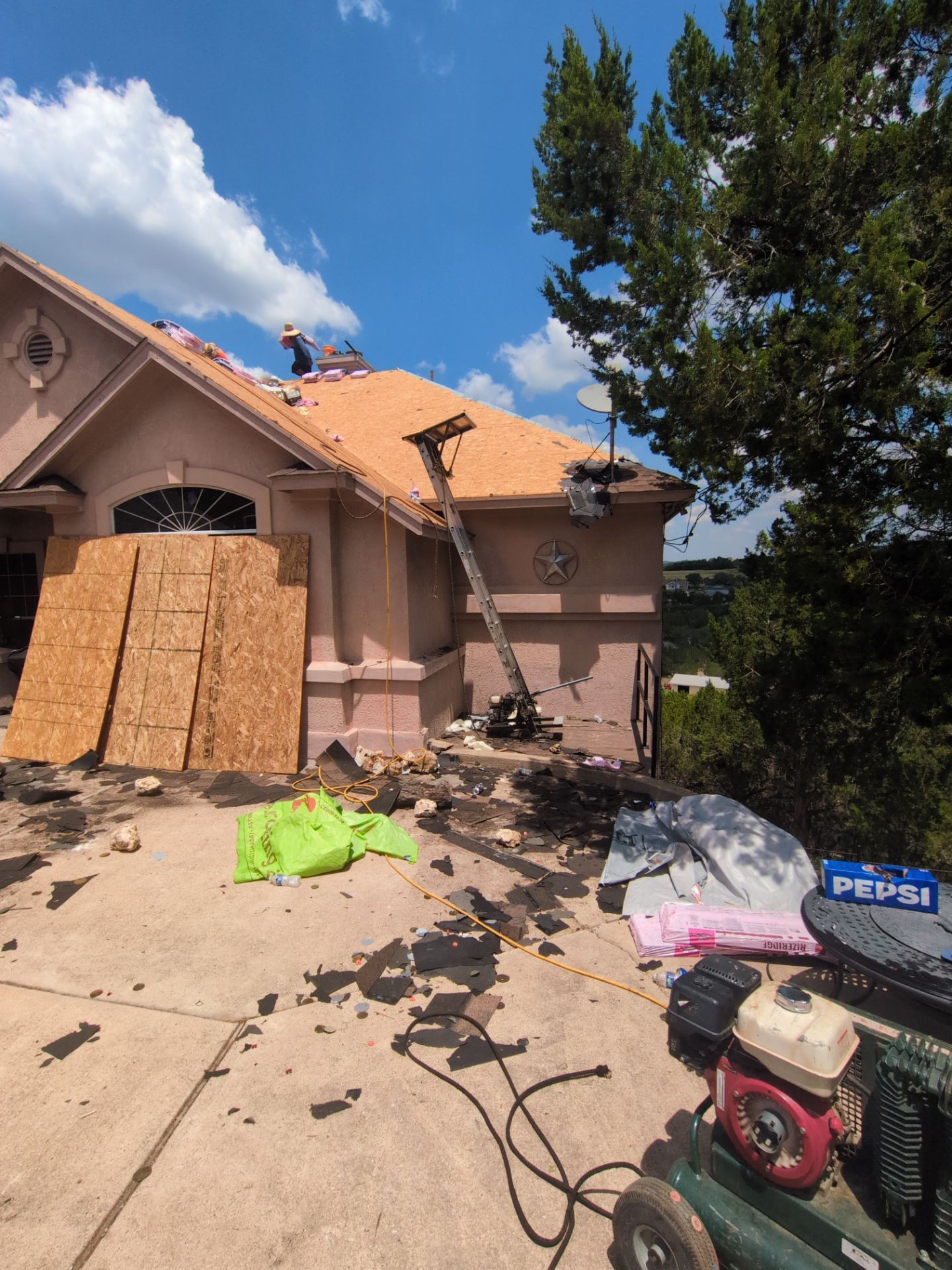 3 story roof Replacement  by Chavez Construction and Home Services 