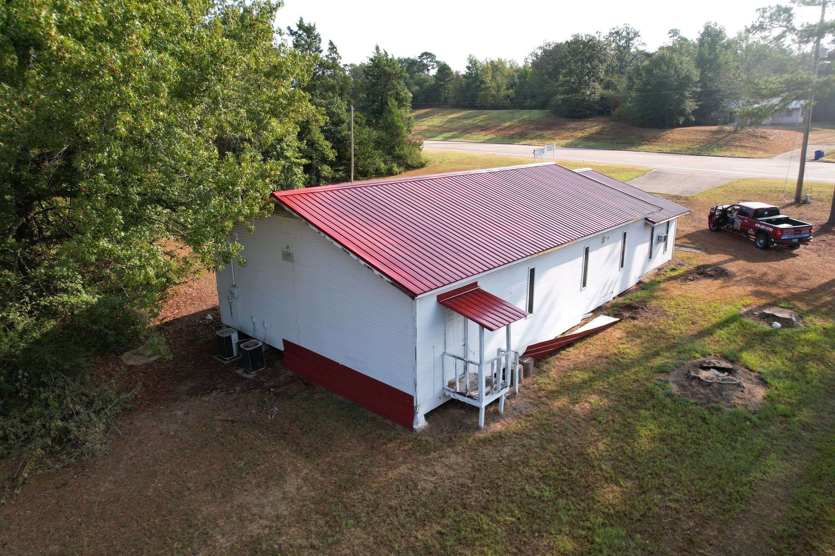 Commercial Metal Installation using Reed's Metals: 29 GA. Colored Commercial Panel by Hostetler Roofing