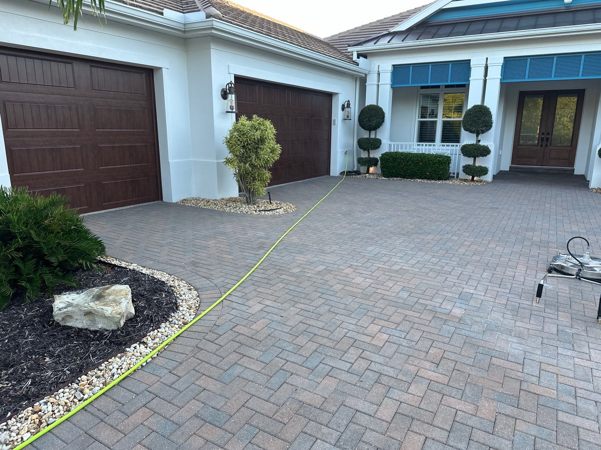 Paver Driveway Cleaning in Winding River Community, Bradenton, FL by Sunshine AquaWash