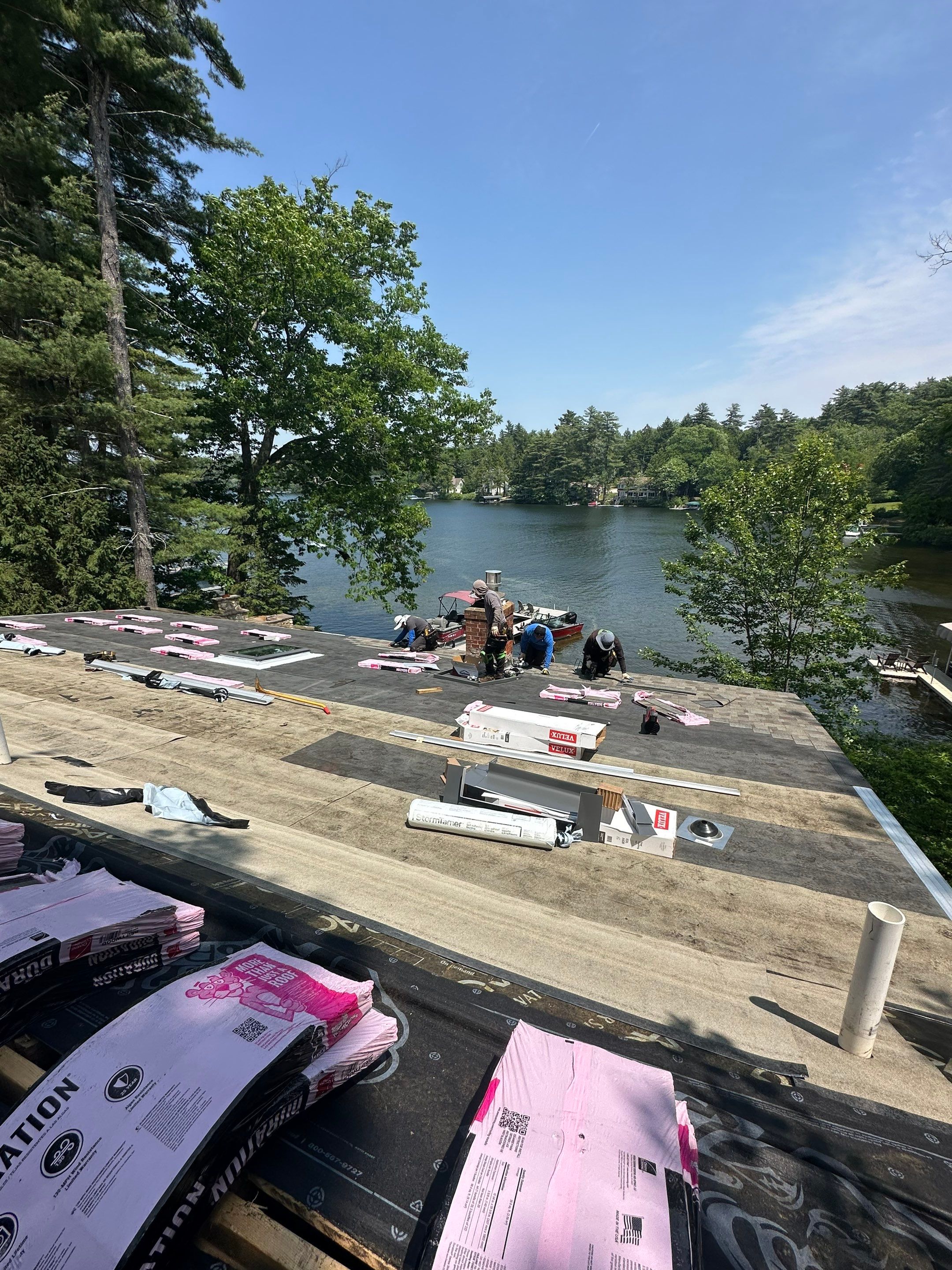 OC Roof Install On The Lake In Deerfield, New Hampshire by Tall pine roofing
