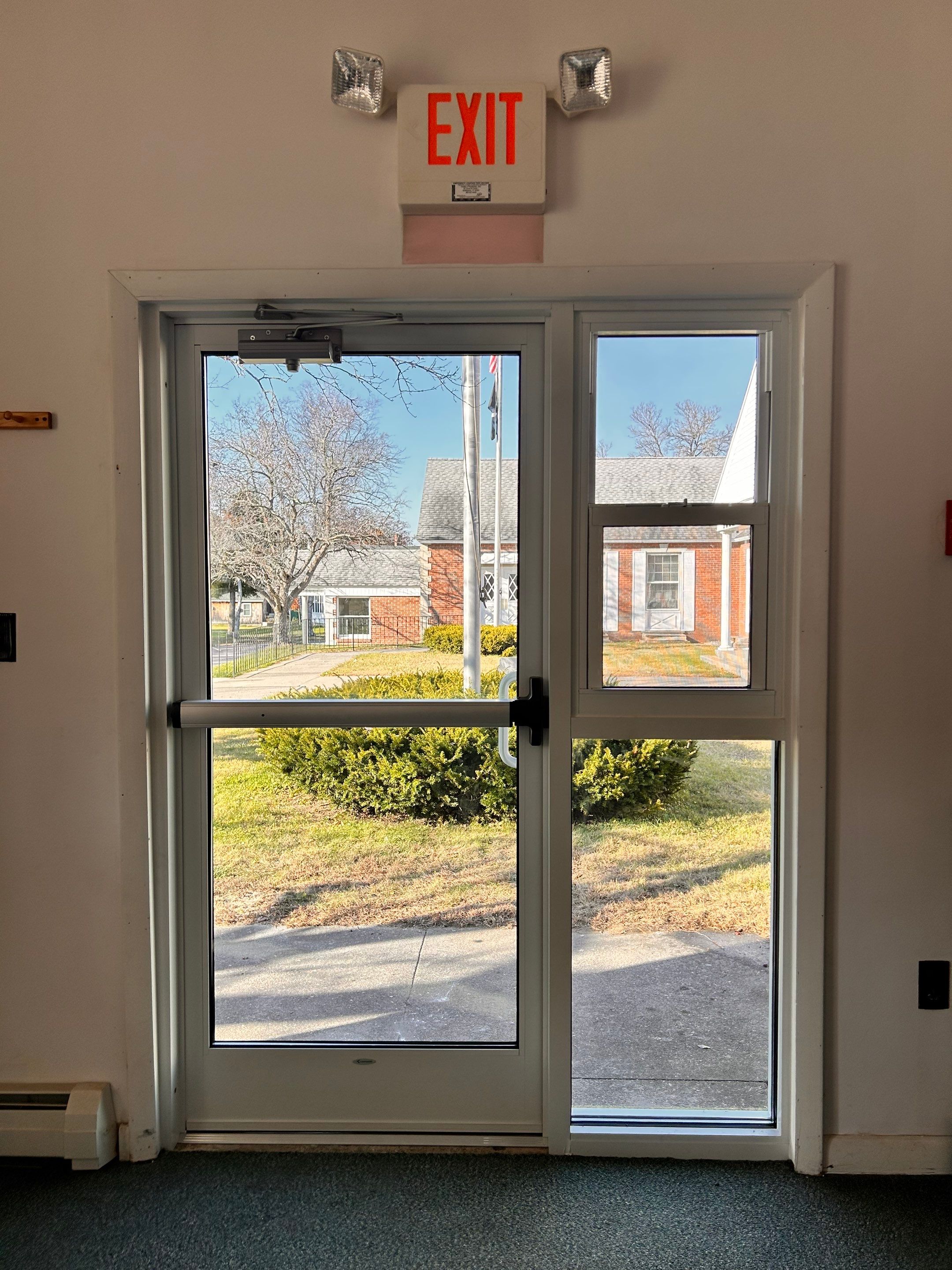 Vernon Town Hall - Commercial Door w/Sidelight and Single-Hung Window by Cheshire Glass Company