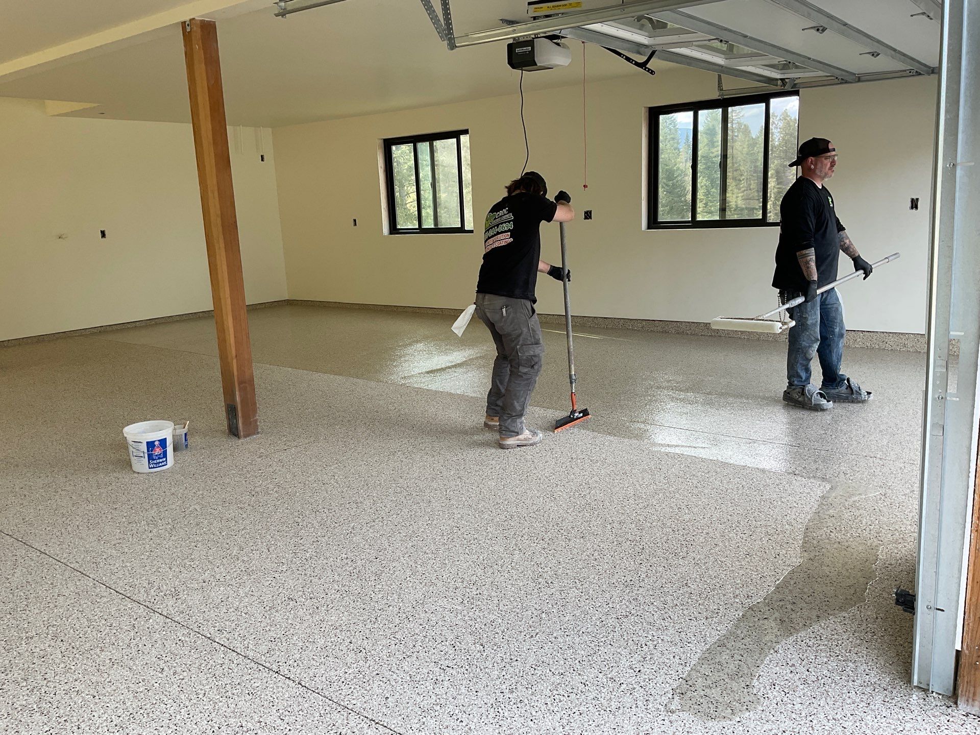 Garage Transformation using Driftwood by Croc Coatings, LLC