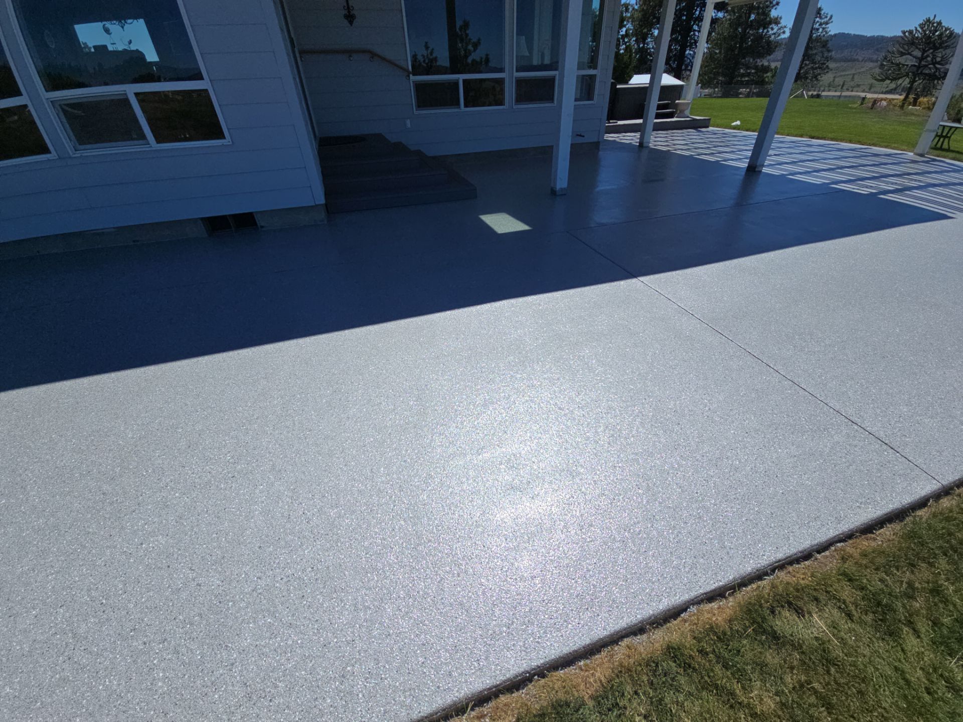 Patio Transformation using Battleship Hybrid by Croc Coatings, LLC