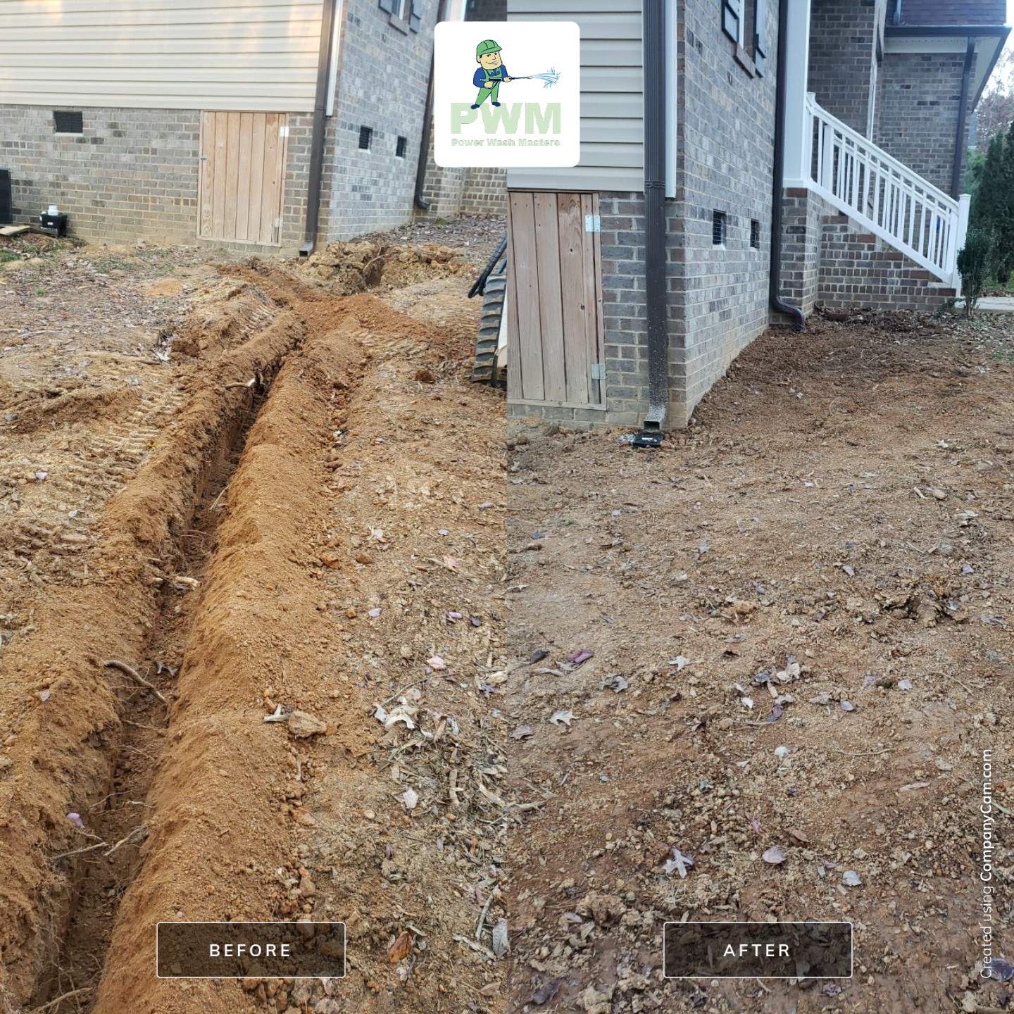 Crawl space encapsulation and exterior drainage by Power Wash Masters LLC