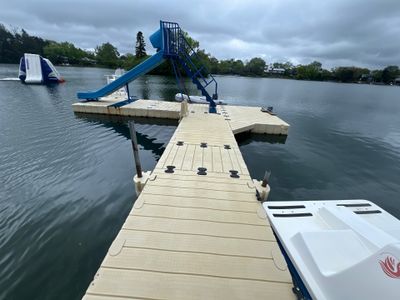 Power washing of floating dock