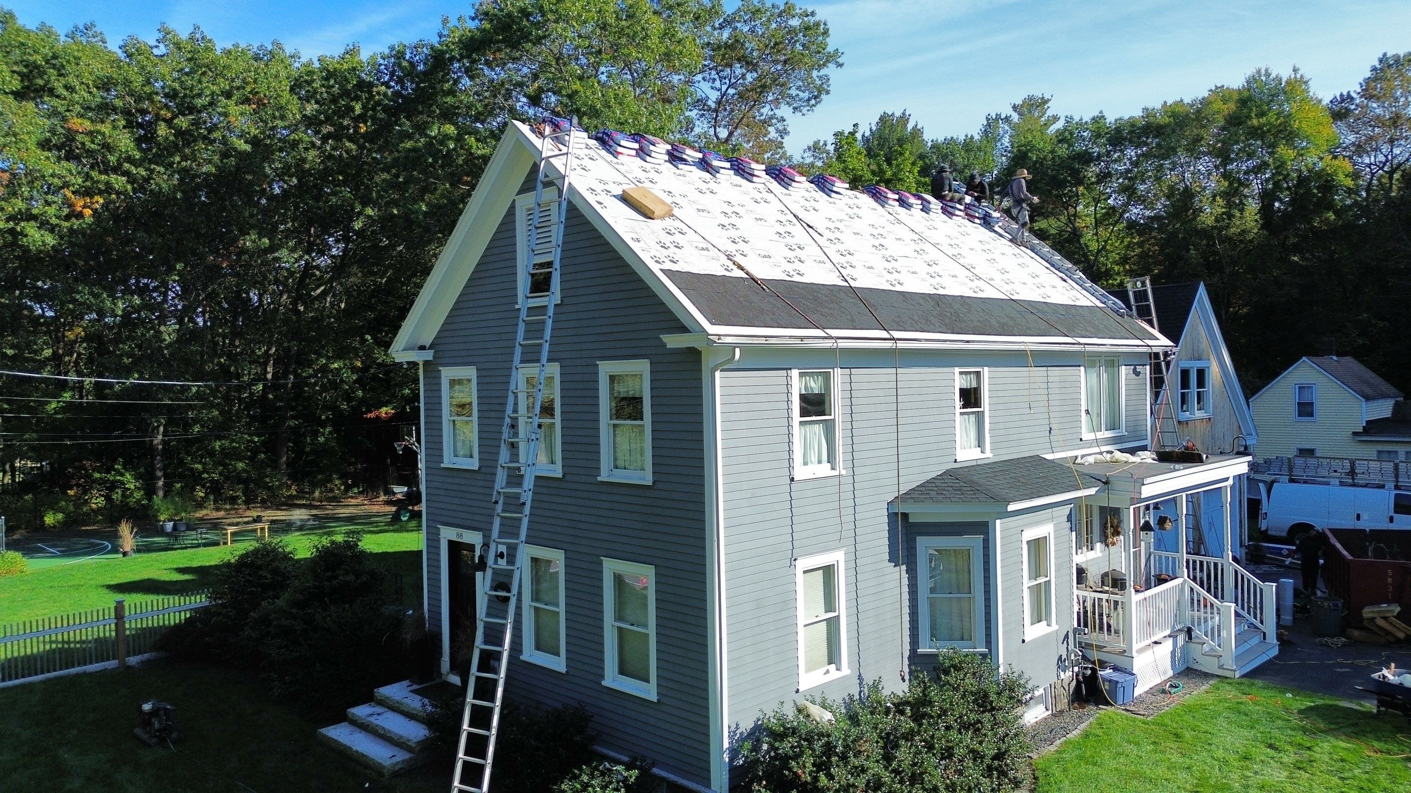Roof Replacement & Chimney Removal – Westford, MA by Mighty Dog Roofing of Greater Middlesex County