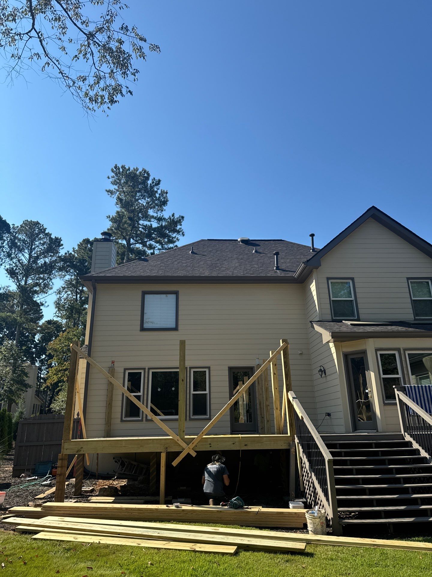 Custom Multi-Level Composite Deck and Screened-In Porch in Marietta by Swift Home Renovations