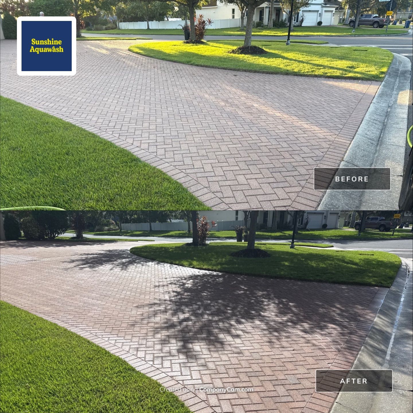 Paver Driveway & Sidewalk Cleaning – Oakleaf Hammock, Ellenton, FL by Sunshine AquaWash