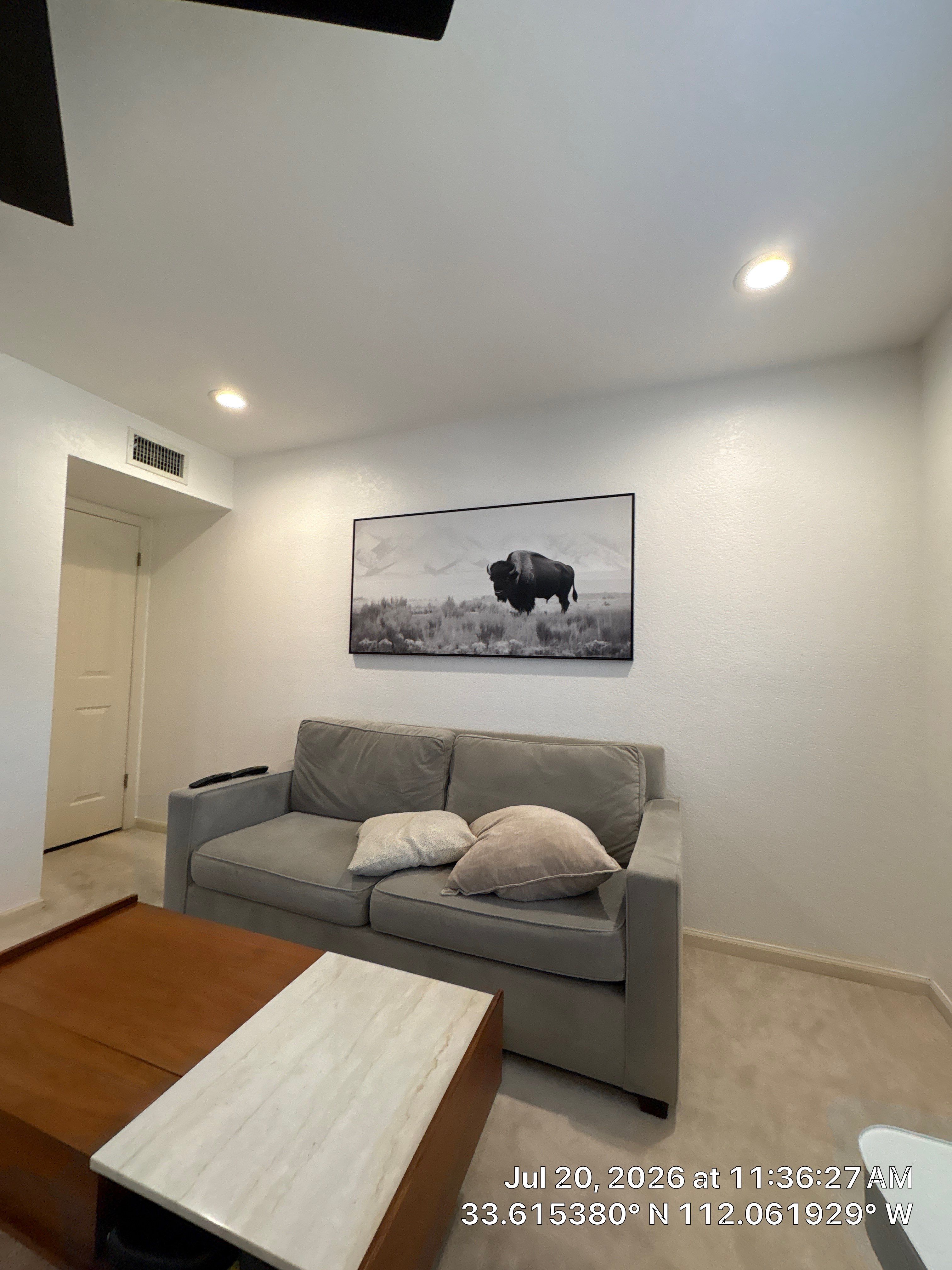 Arched Window Shutter Installation and Modern Home Office Setup in Phoenix by CompanyCam Sales Demo