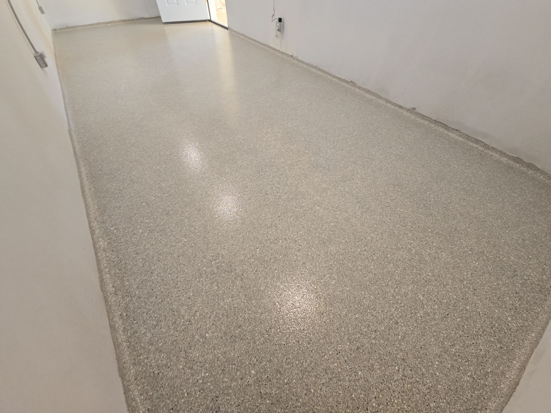 Garage Transformation using Limestone Hybrid by Croc Coatings, LLC
