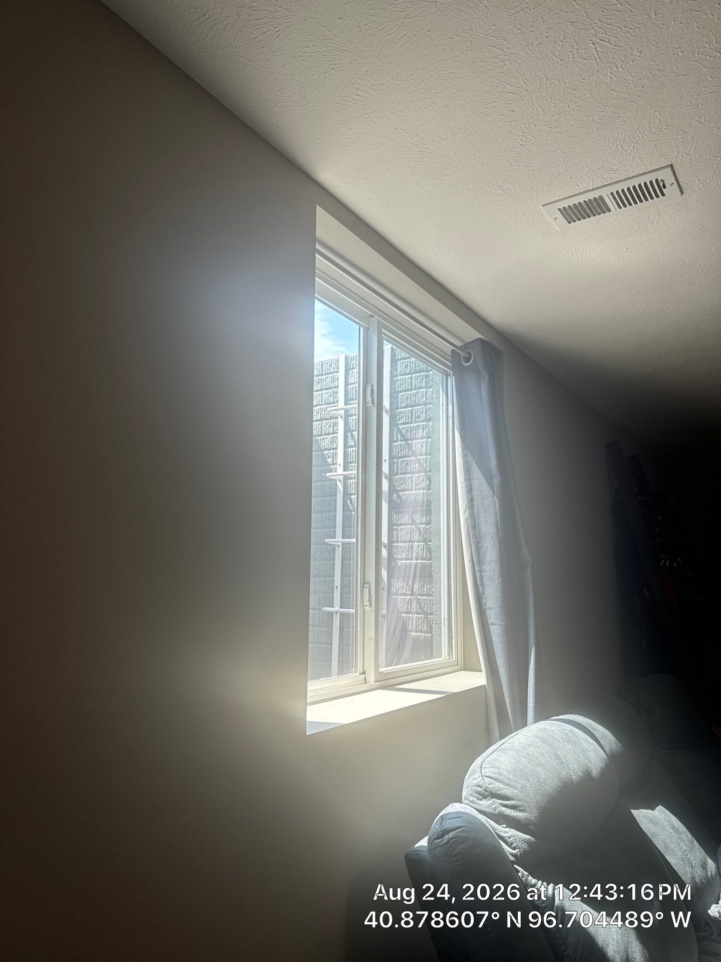 Lincoln Basement Window Drywall Repair and Ceiling Texturing by CompanyCam Sales Demo