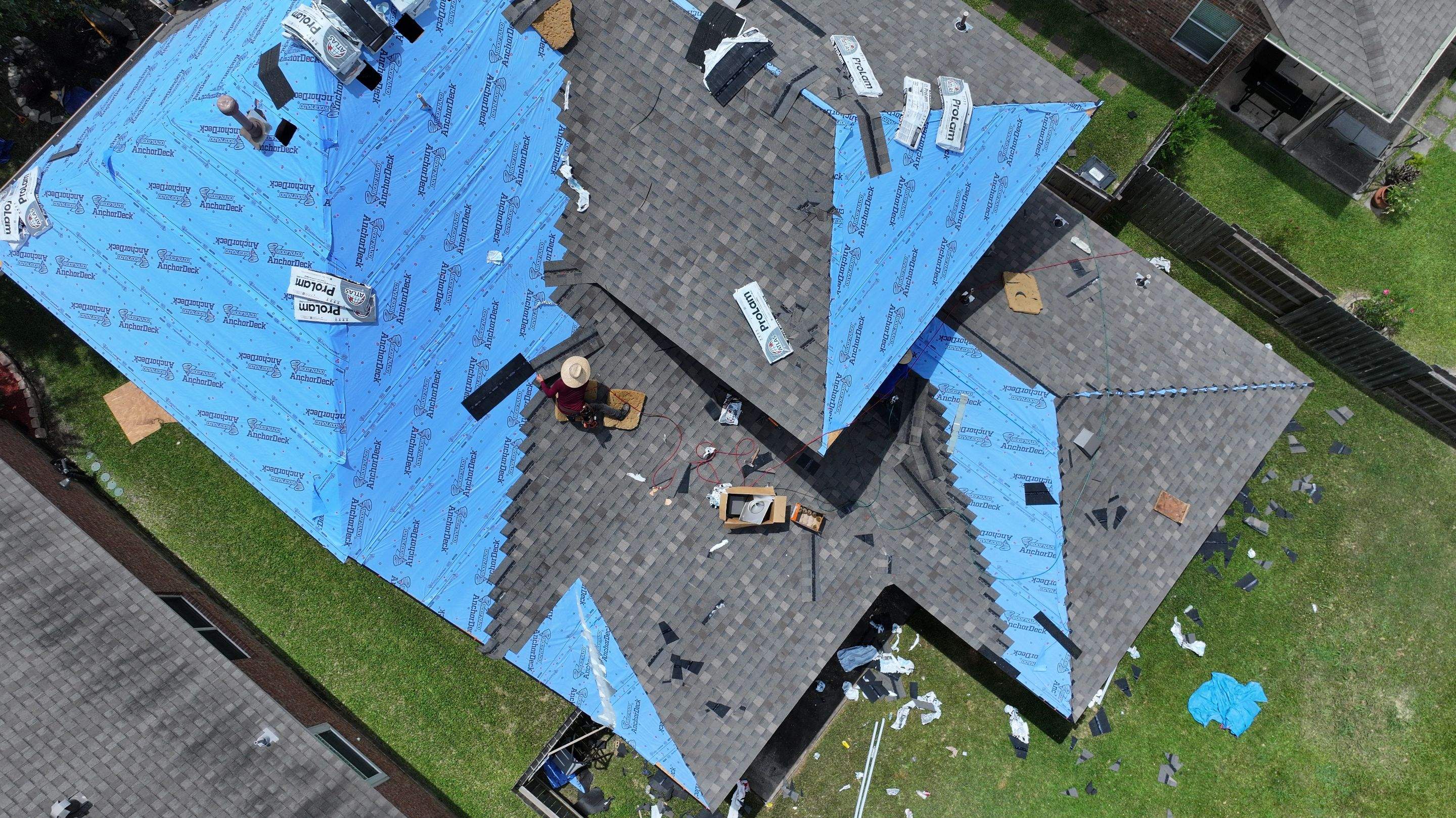 Storm-Damaged Roof Replaced — Houston, TX by PL Roofing & SB Roofing, LLC.