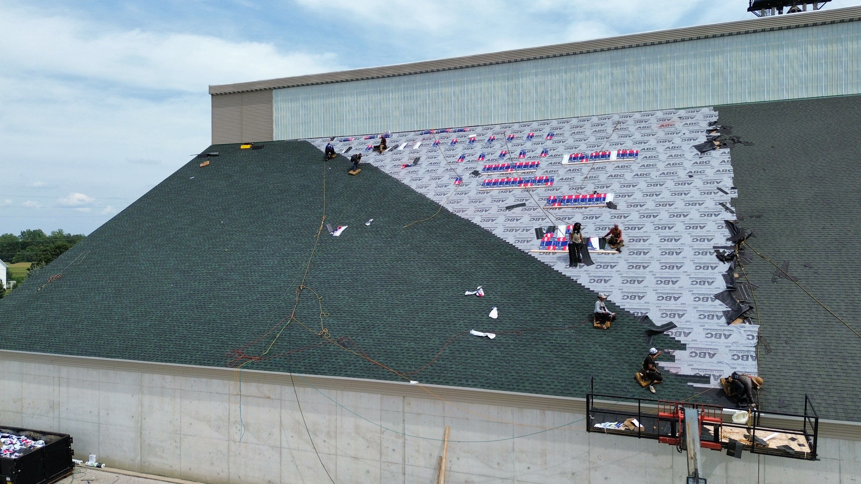 Commercial Roofing Installation using Timberline HDZ Shingles - Hunter Green by RoofX 