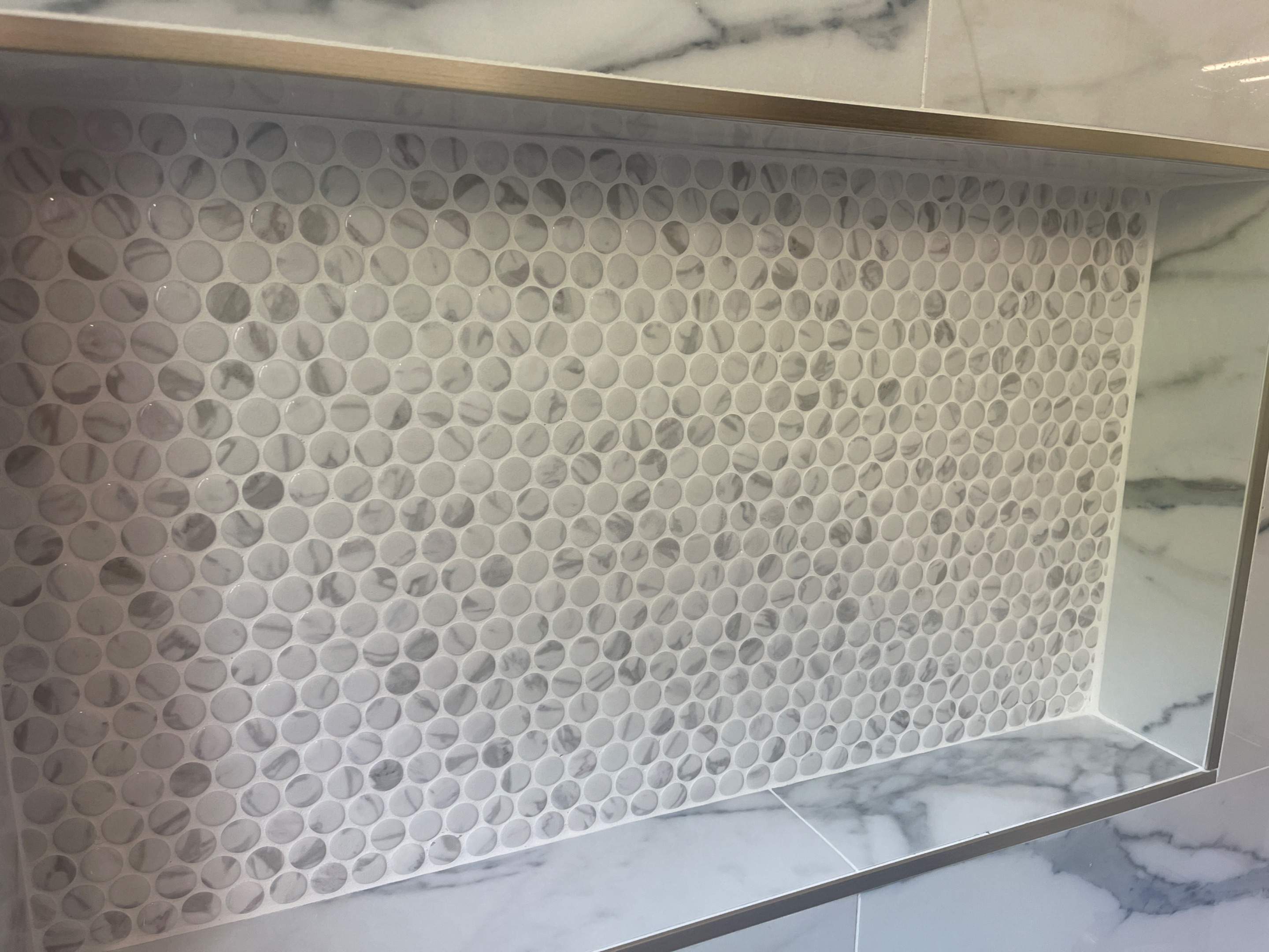 San Antonio Kitchen and Bathroom Remodel Featuring Marble-Patterned Tiles by Mena stone surfaces