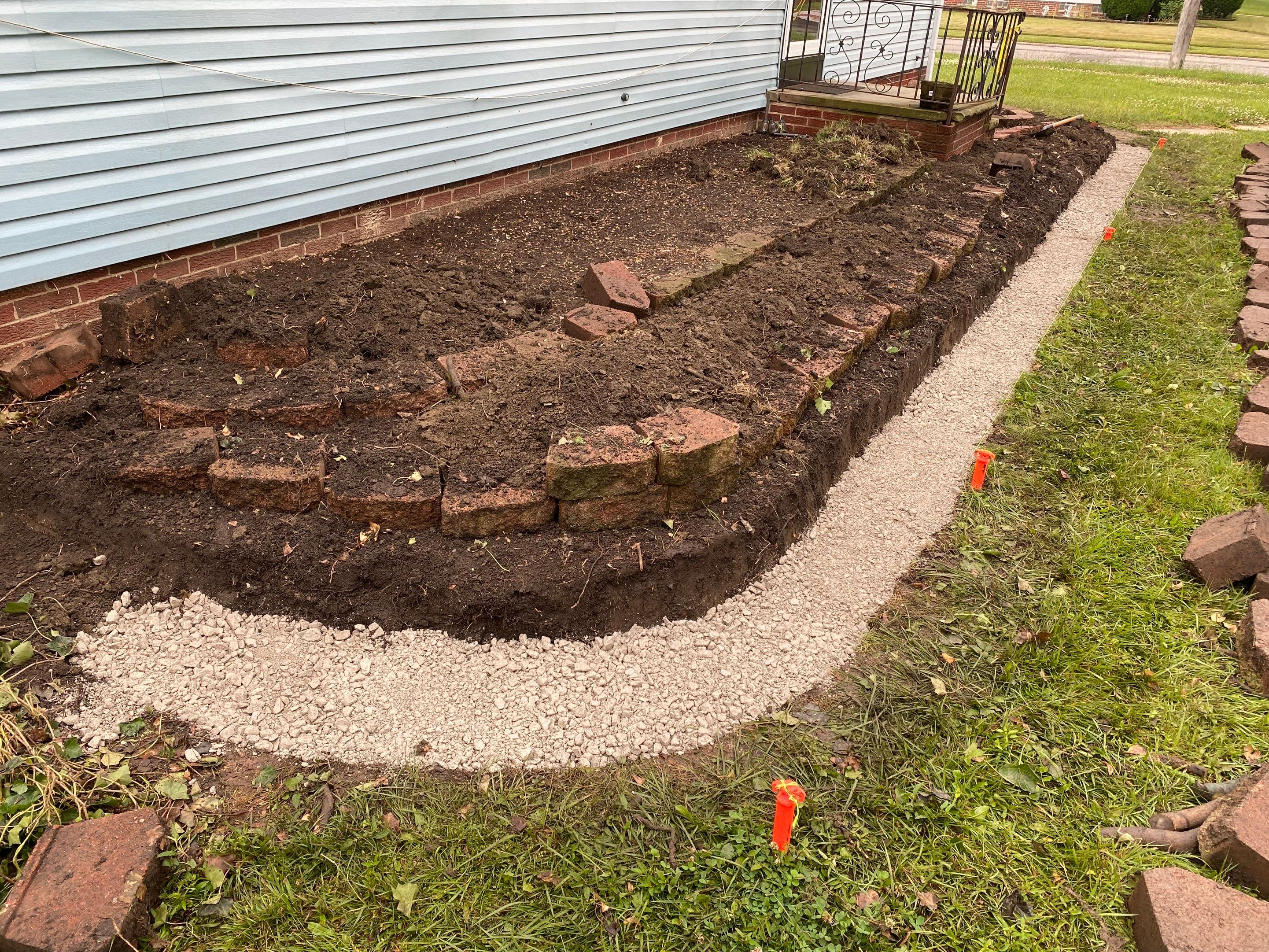 Hardscape Wall Rebuild by Elm Rose Gardens