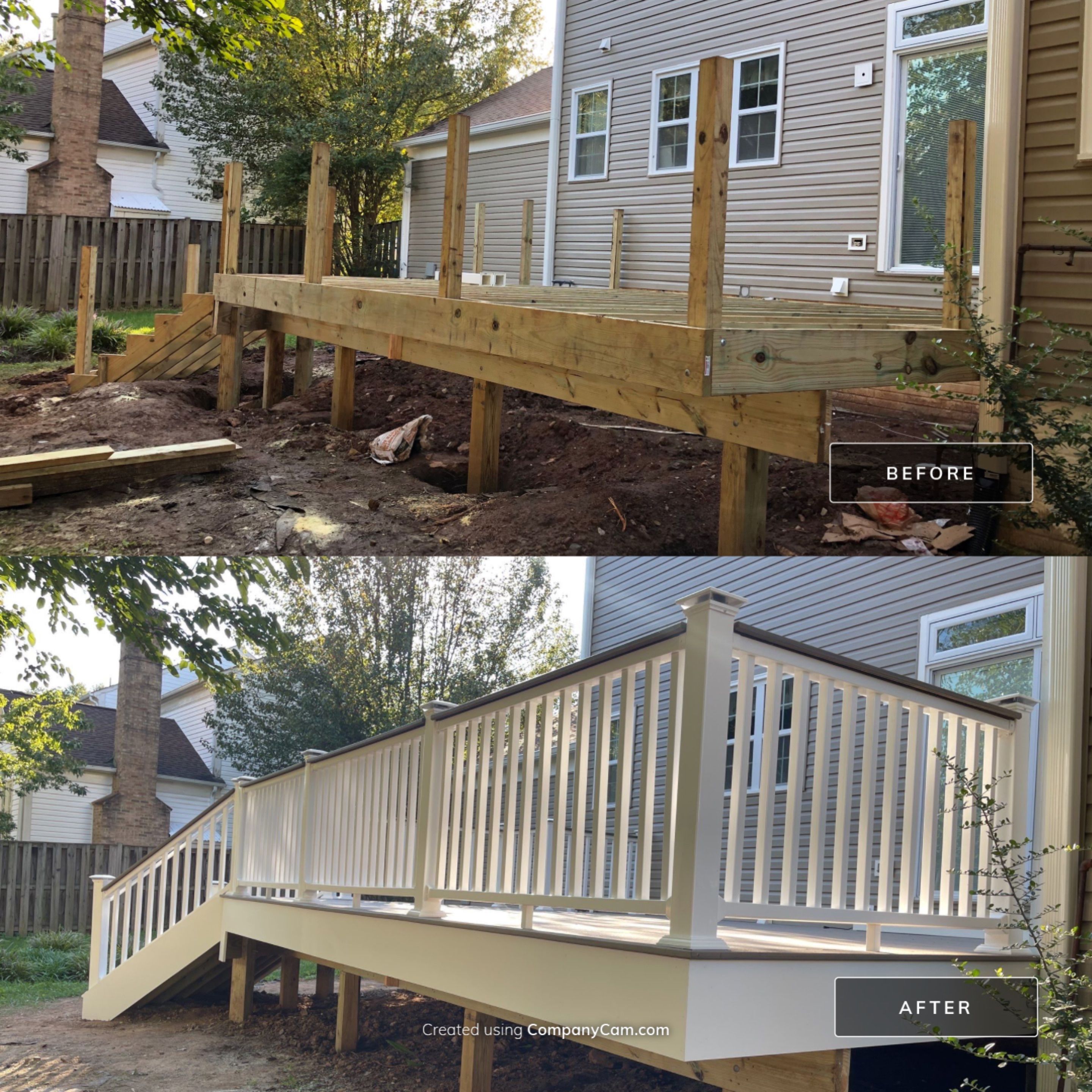 Deck Installation using Trex Rocky Harbor Decking by RJC General Construction, LLC.