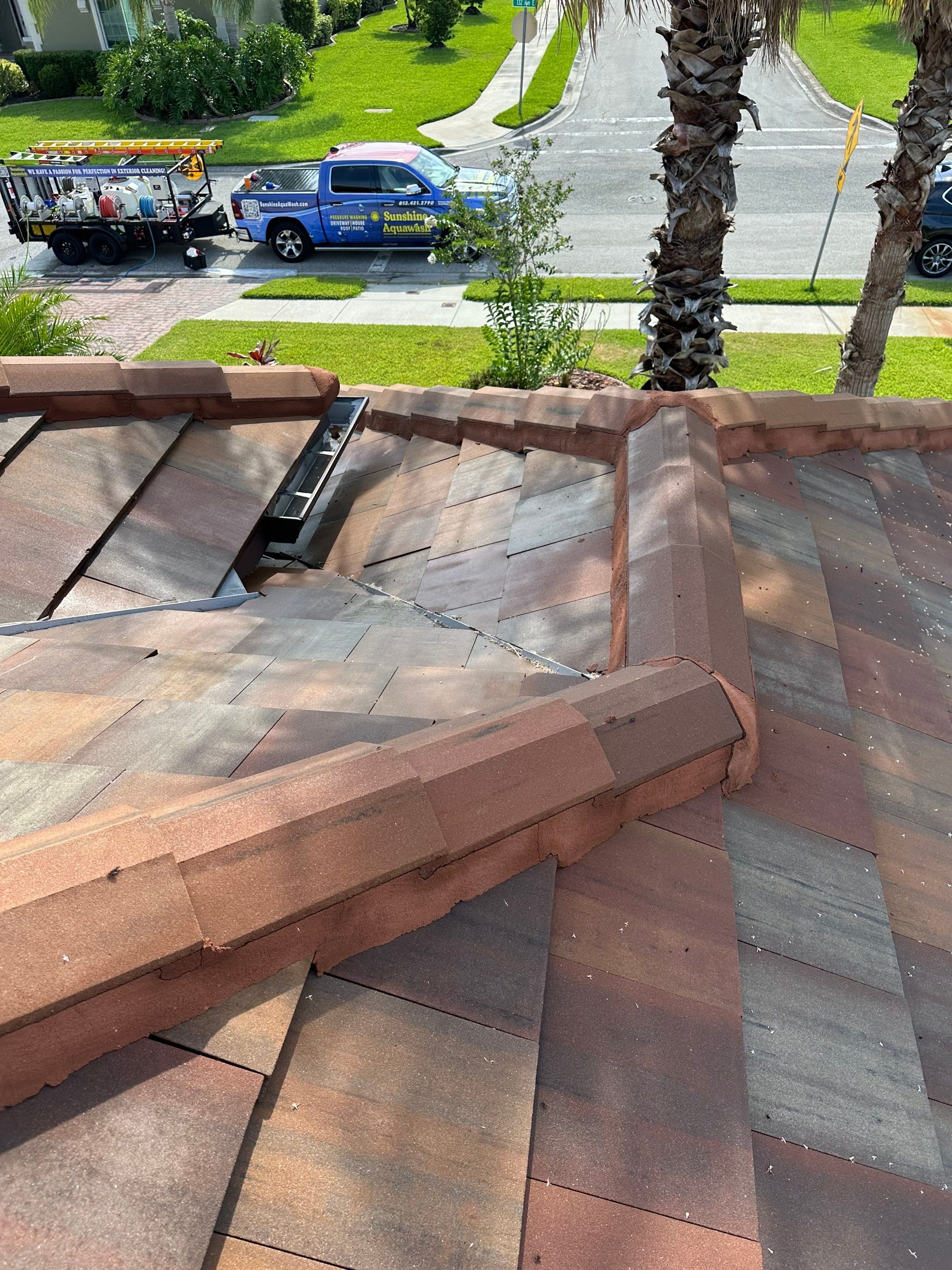 🏡 Tile Roof Cleaning – Gamble Creek Estates, Parrish, FL by Sunshine AquaWash