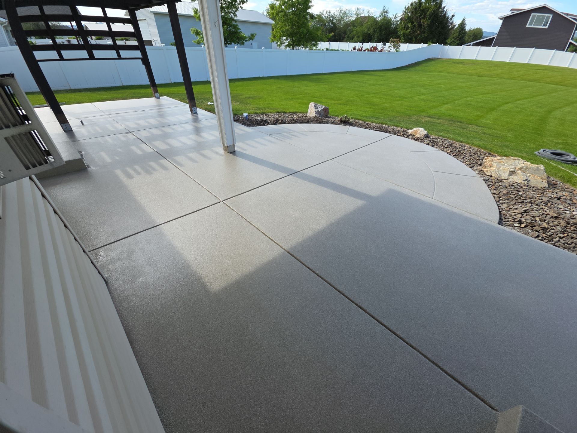 Patio Transformation using Pebble Beach by Croc Coatings, LLC