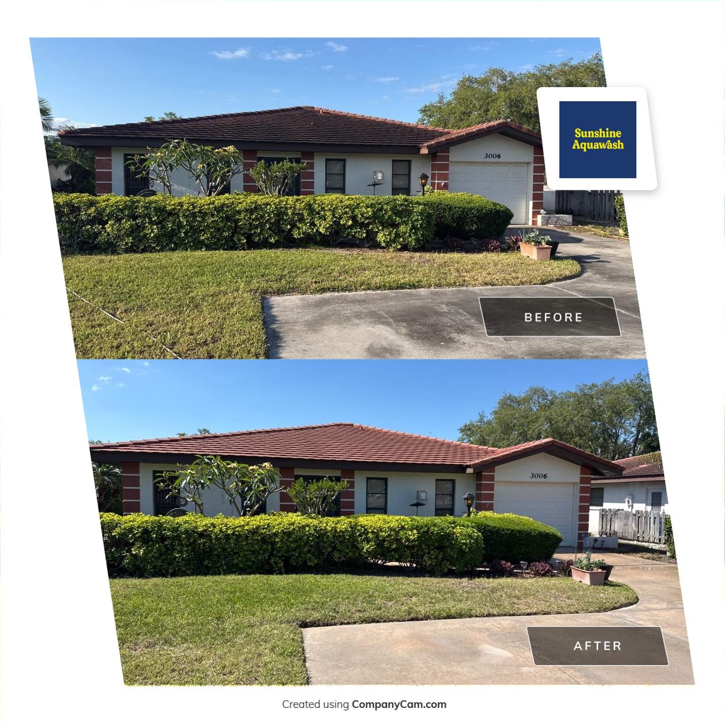Tile Roof & Driveway Cleaning in Vivienda at Bradenton, FL | No Roof Walking by Sunshine AquaWash
