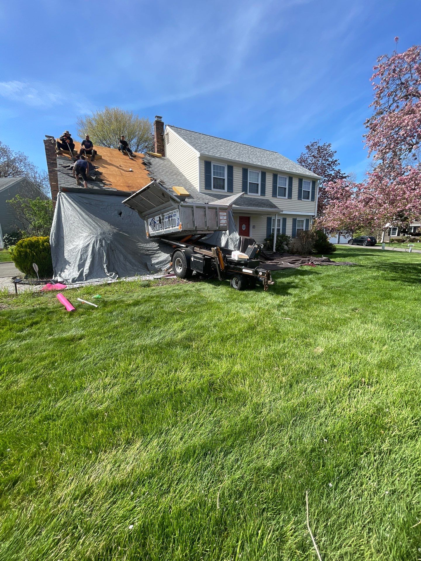 Architectural Shingle Roof Replacement and Chimney Flashing in Cheshire, CT by A Plus Exterior