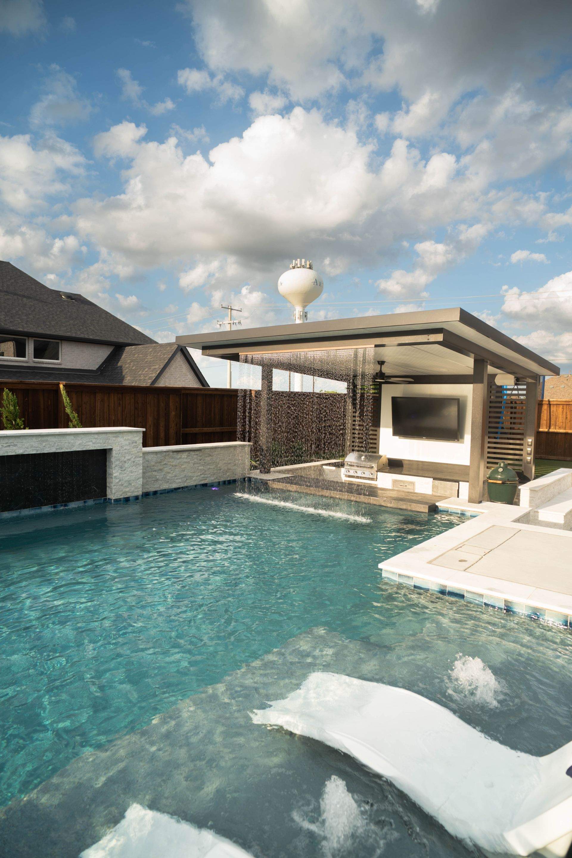 Jumbo Pool, Spa, and Sunken BBQ and Fire Pit by Pinnacle Pools and Spas - DFW