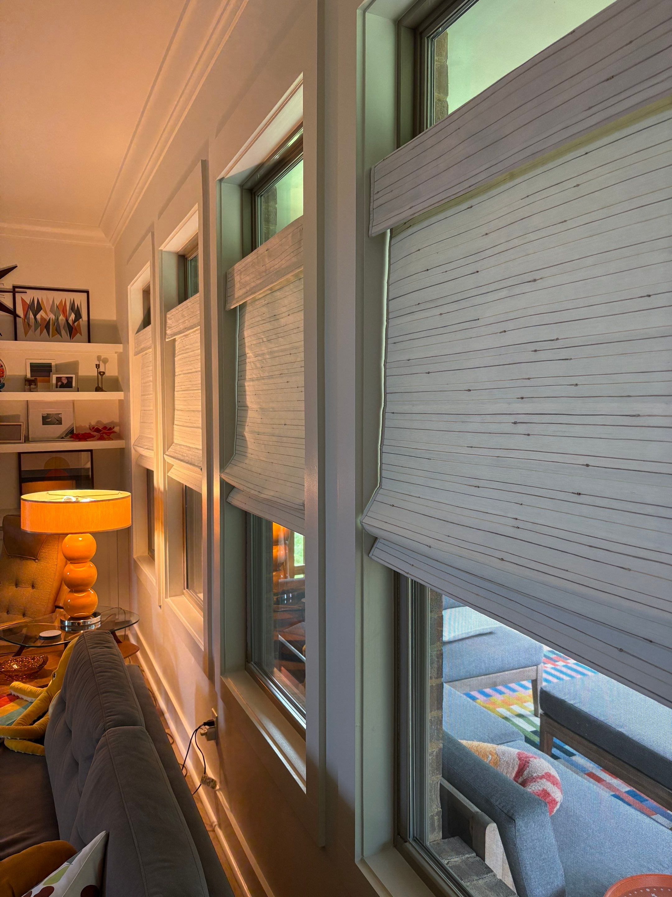 Roman and Woven Wood Shades Project in Huntsville by Blinds and Borders