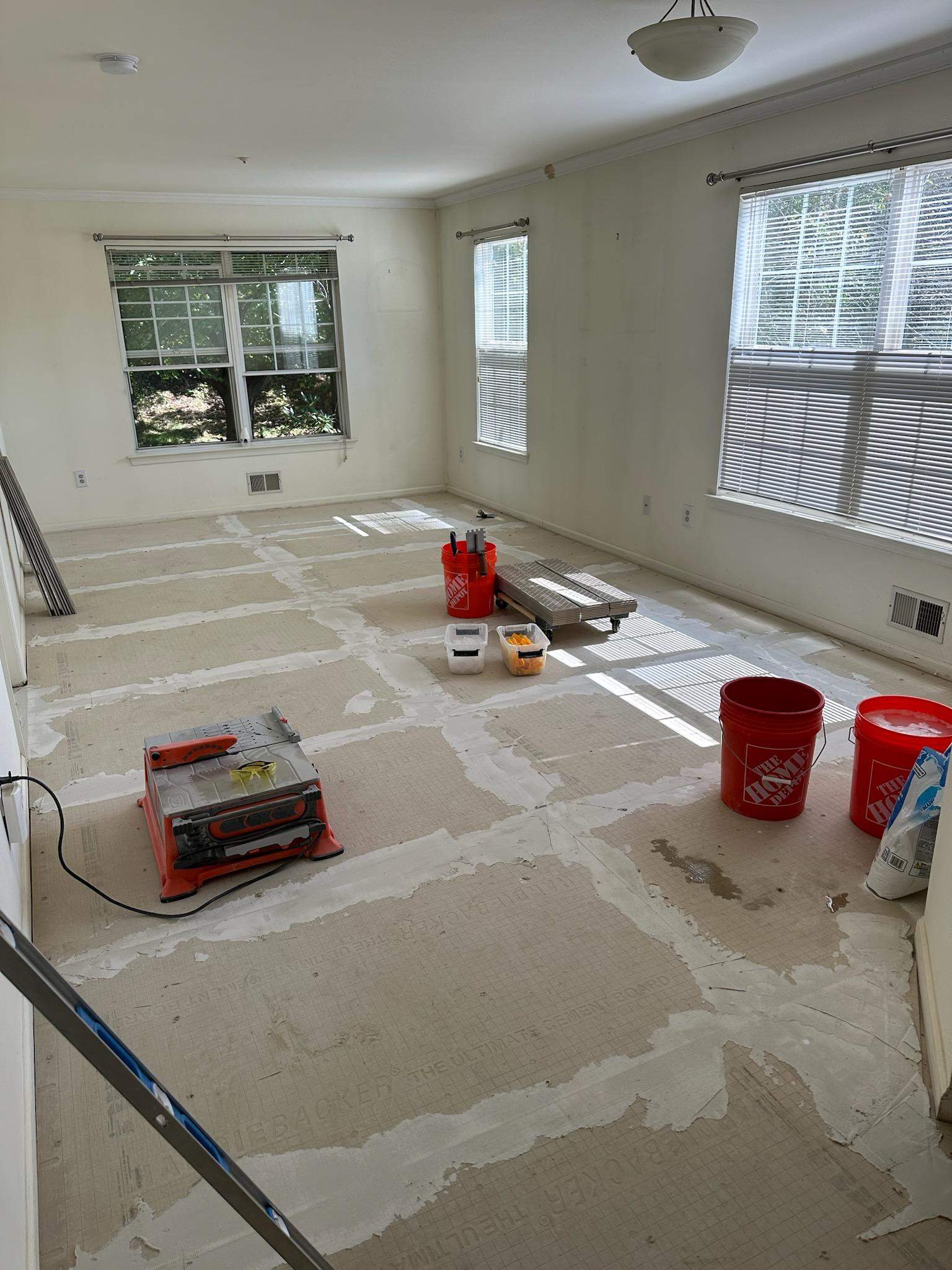 Plank Tile installation using Large Format Porceline Tile by Footprints Floors Morristown