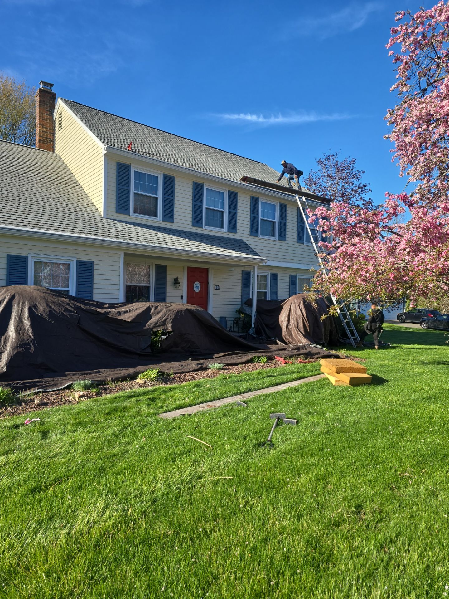 Architectural Shingle Roof Replacement and Chimney Flashing in Cheshire, CT by A Plus Exterior