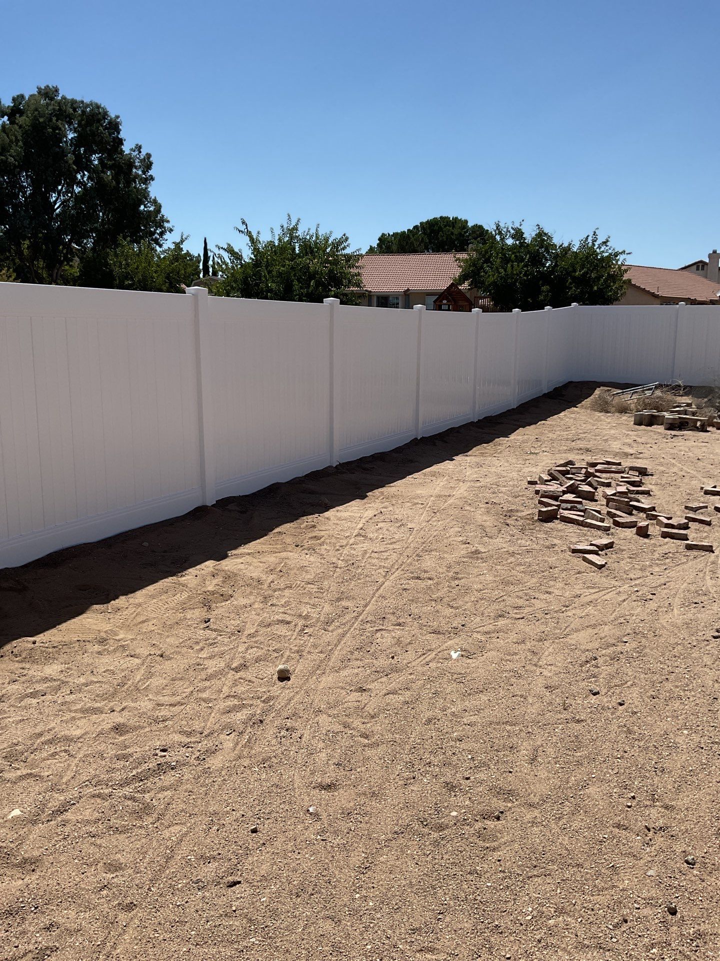 Fence Installation using vinyl pickett by Fence Guys Inc.