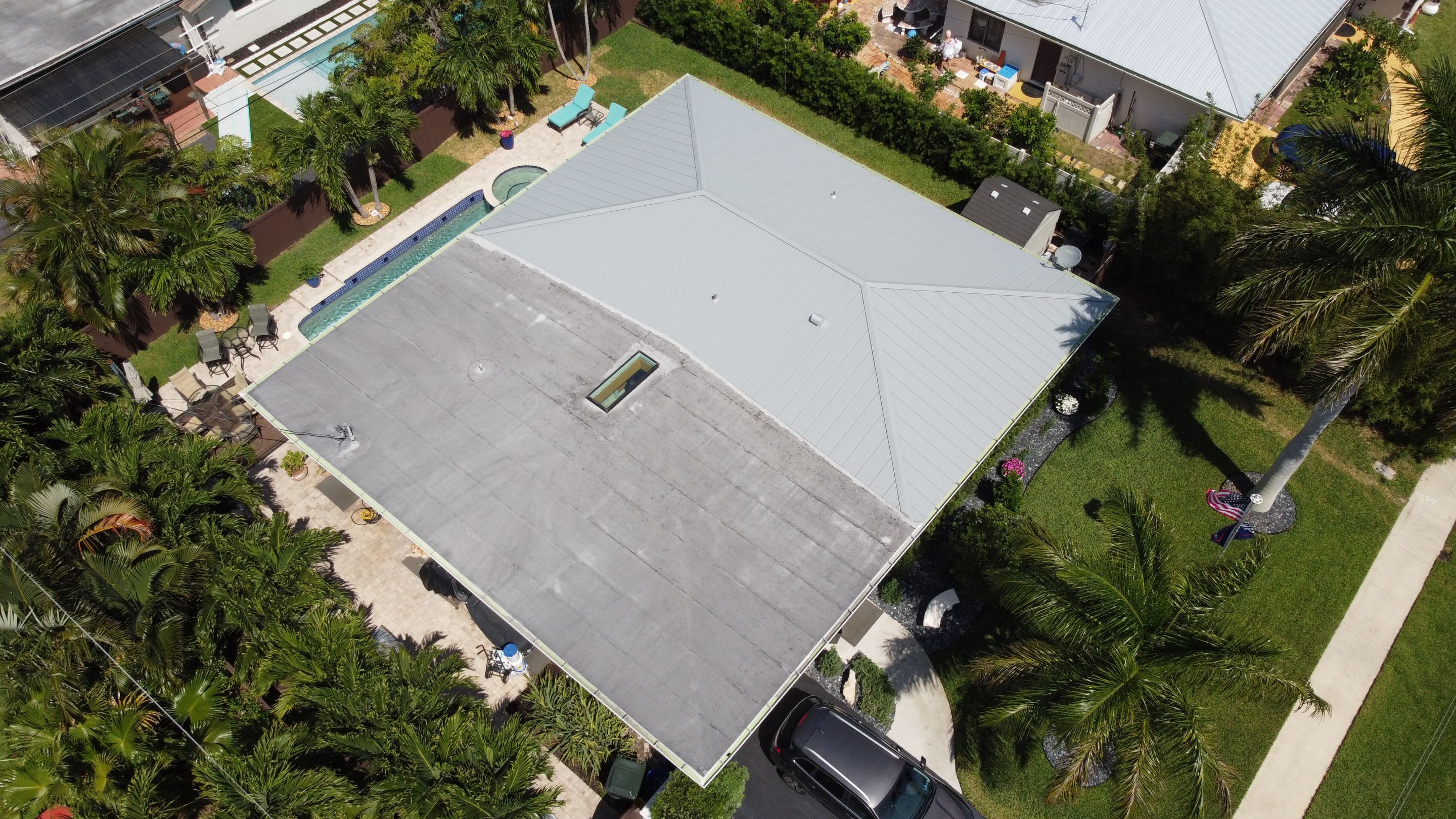 Residential Roofing Installation using 1" Nail strip metal roof by BLUES BROTHERS CONSTRUCTION CORP