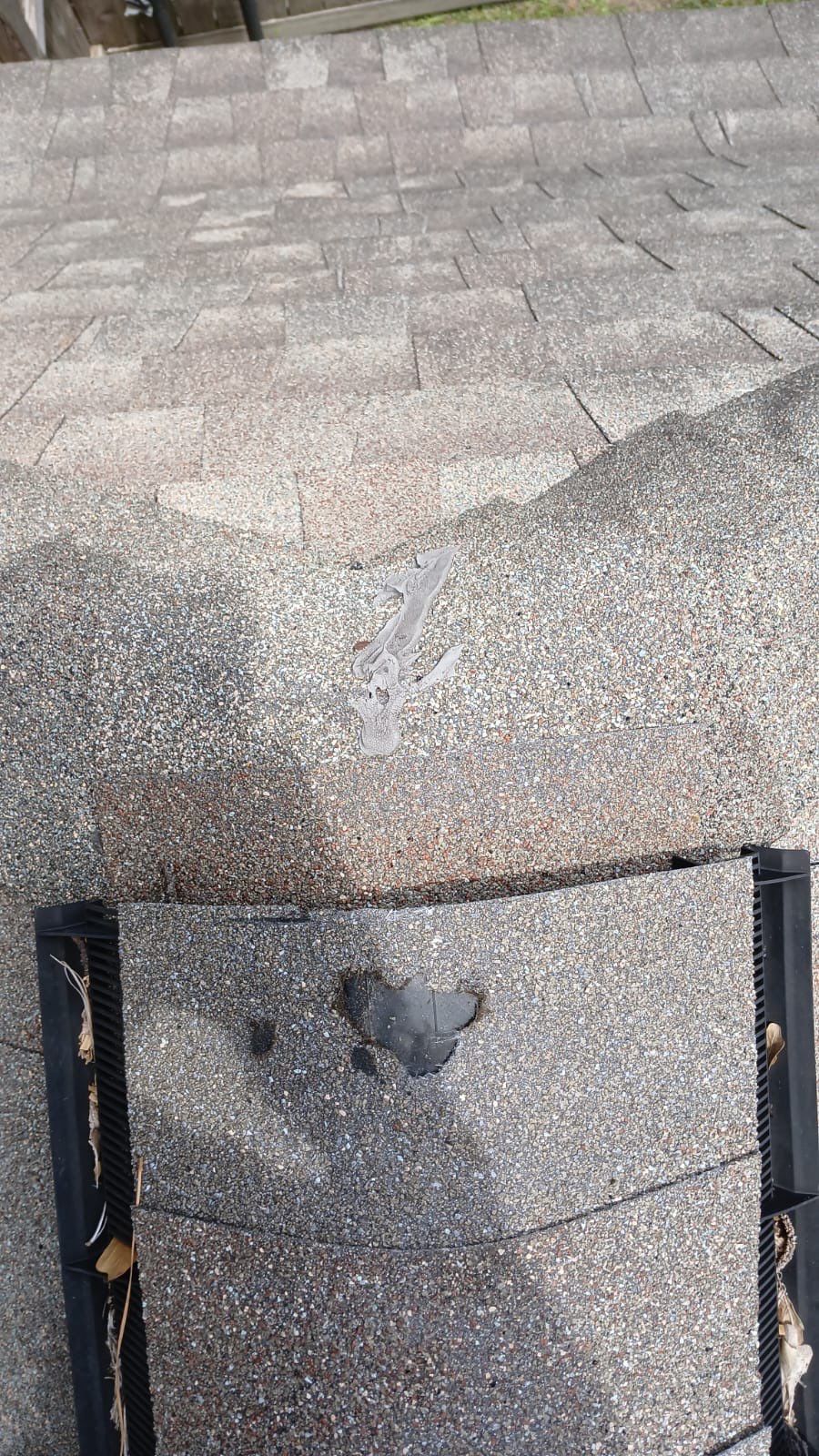 Hail Damage using Owen's Corning Duration (Lifetime) Shingles by Roof Repair Company