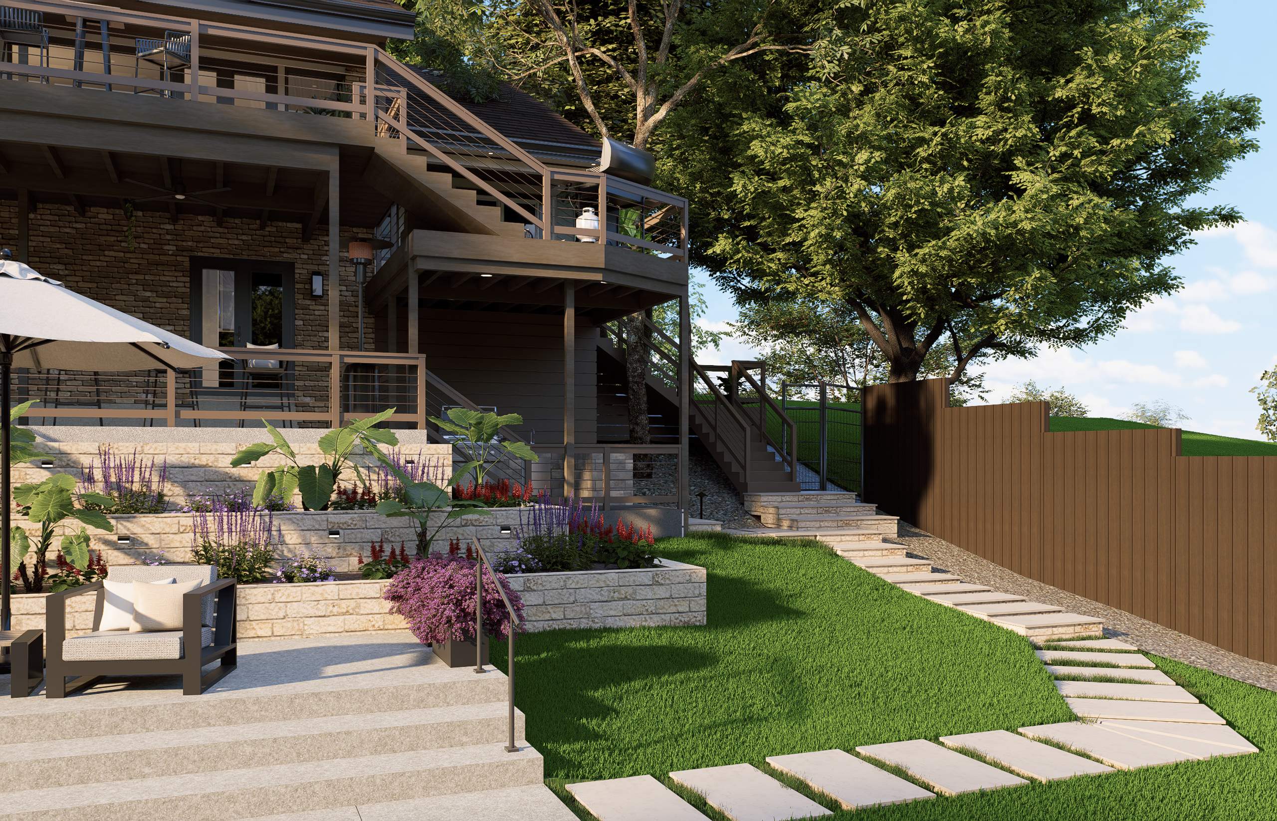 3D Design Render, Fair Oaks Ranch TX by Hole In One Lawns, LLC