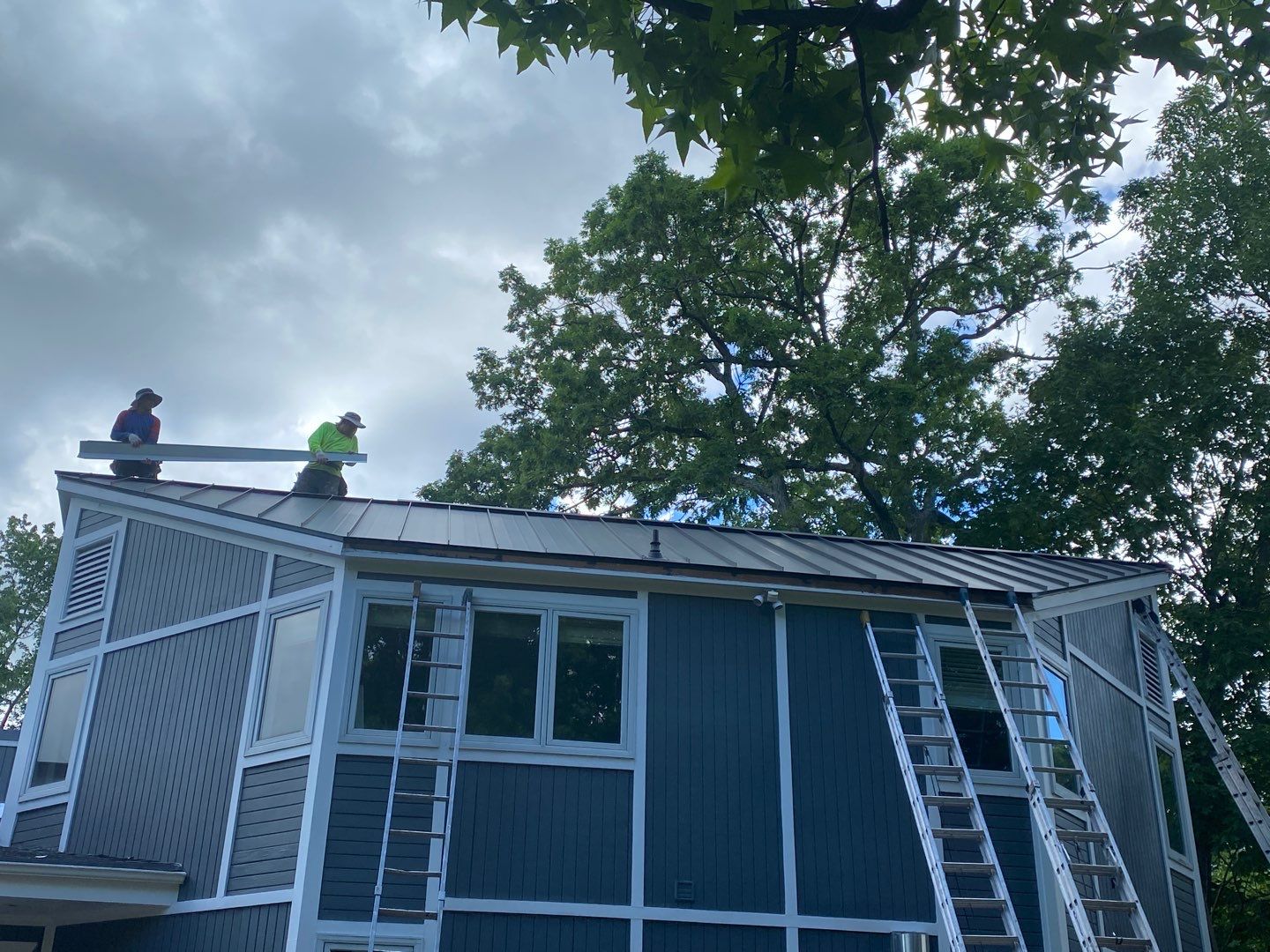 Residential Roofing Installation using Aluminum 032GA - Color Matte Black by CMNG LLC