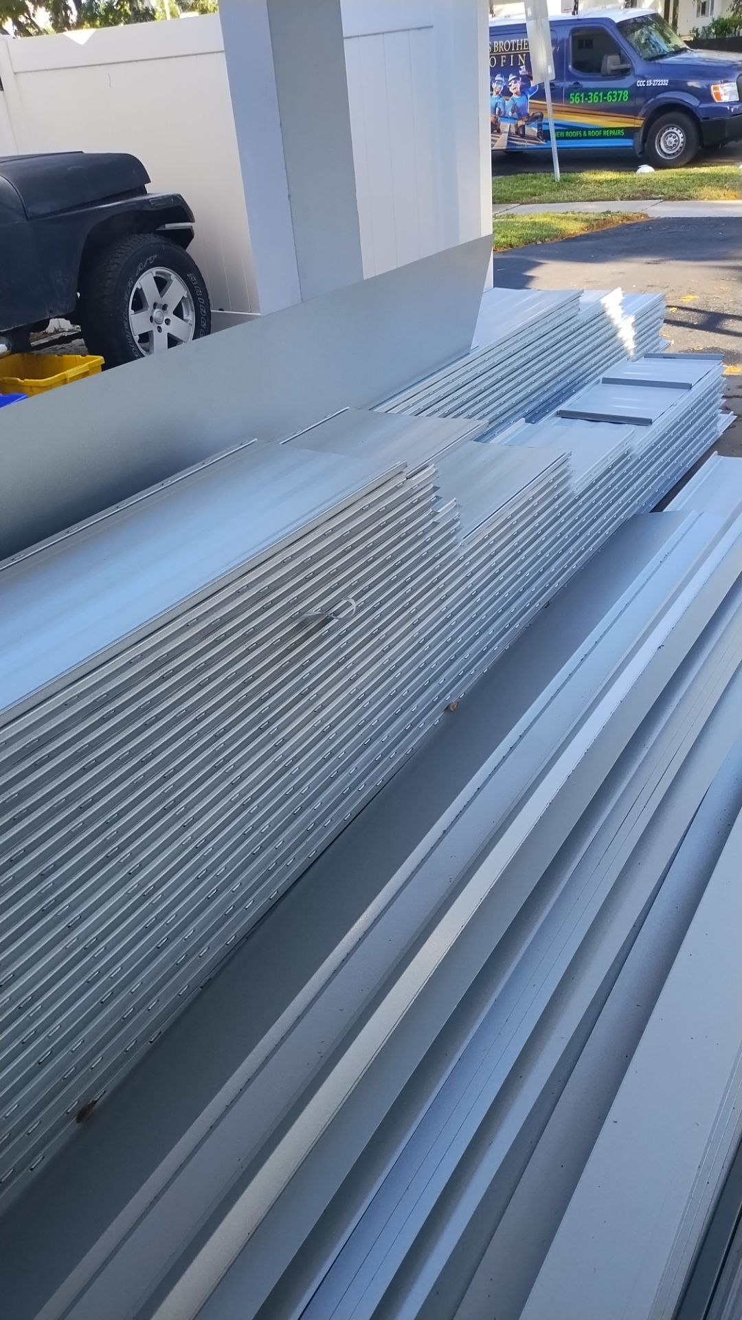 Residential Roofing Installation using 1" Nail strip metal roof by BLUES BROTHERS ROOFING