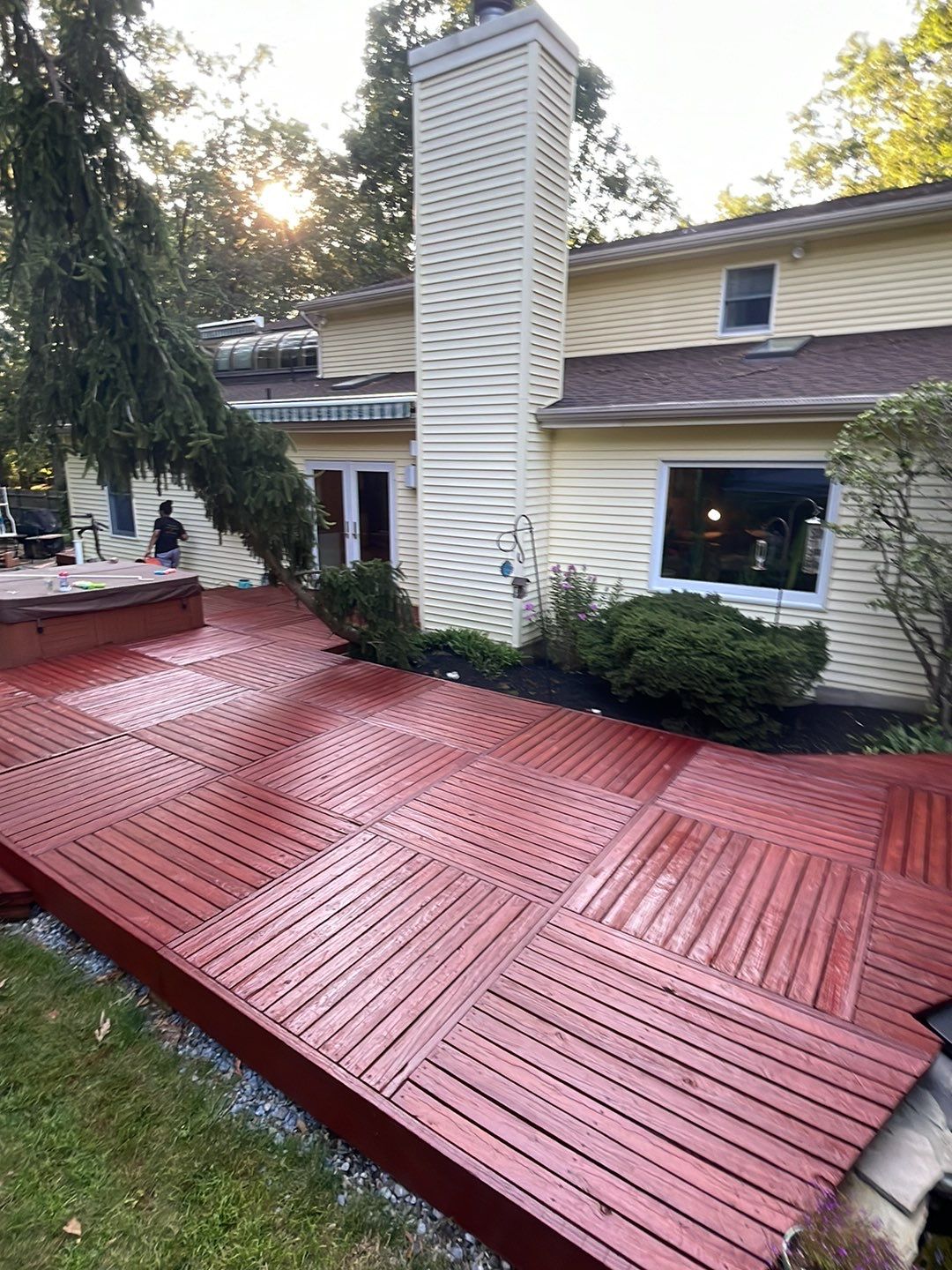 Deck Refinishing Using Powerwasher by A1 NERDY HOMES LLC