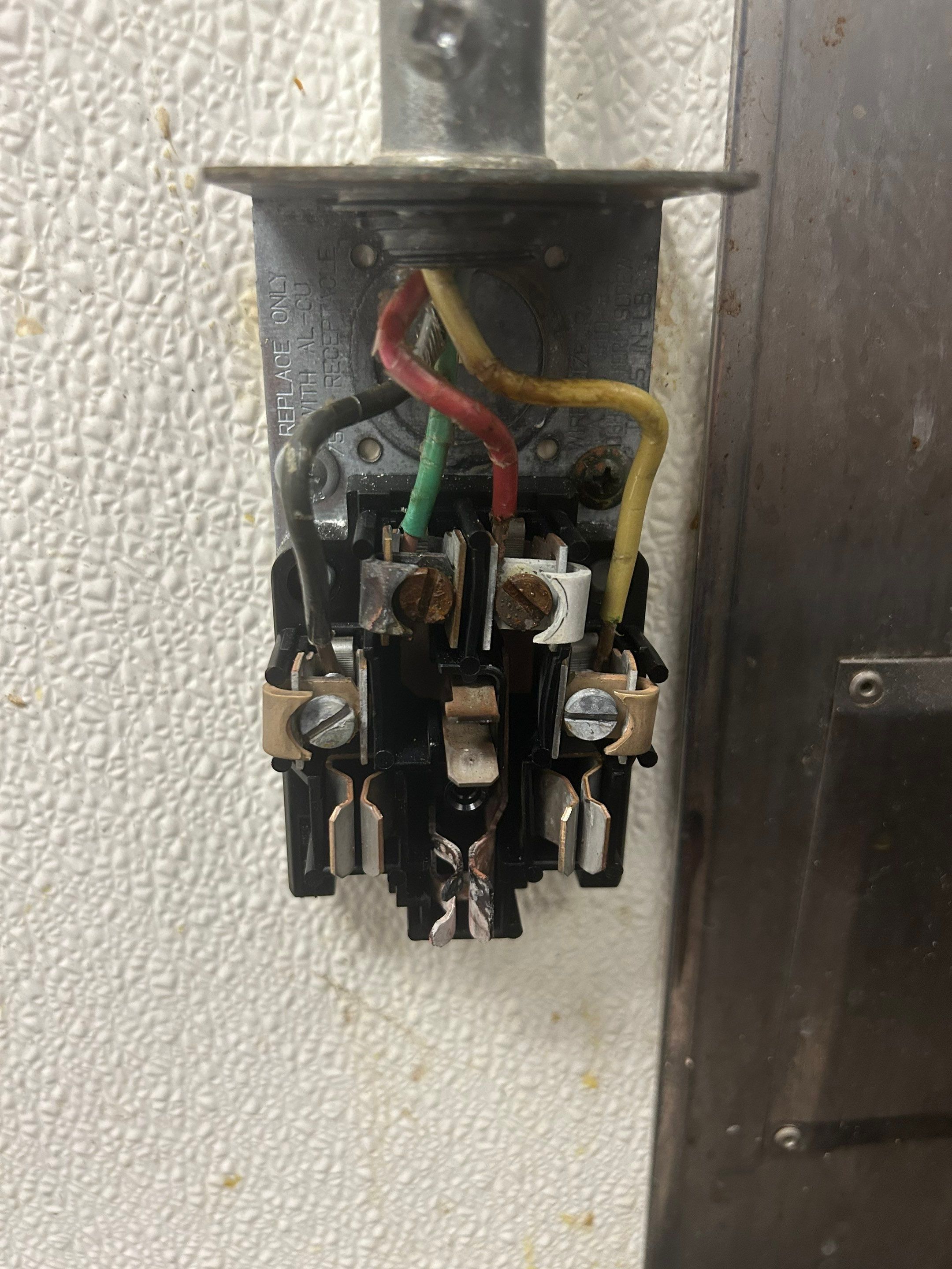 Replace burned 240V outlet by Staybright Electric