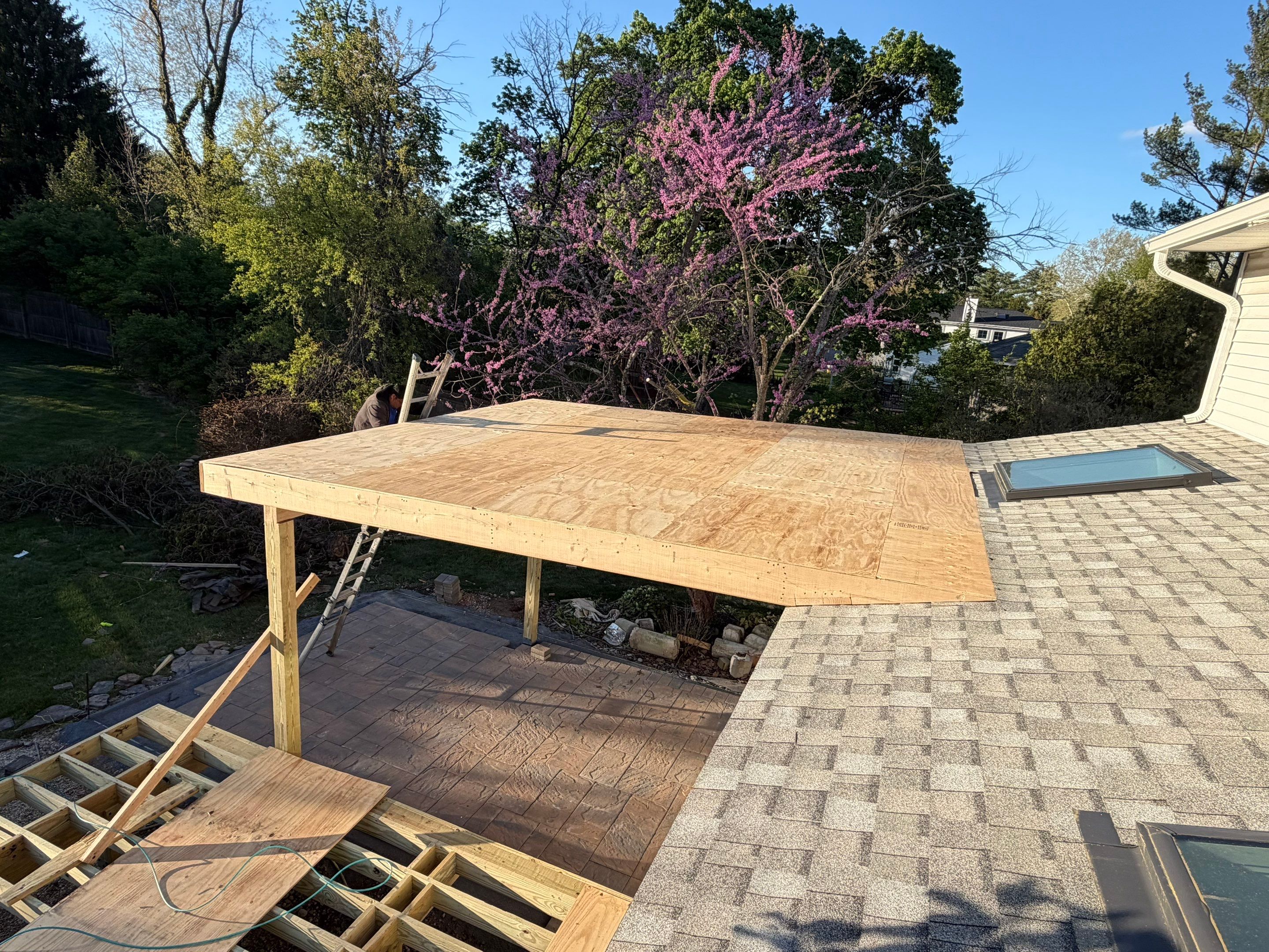 Deck Resurface with an add on roof in Princenton by deck guardian