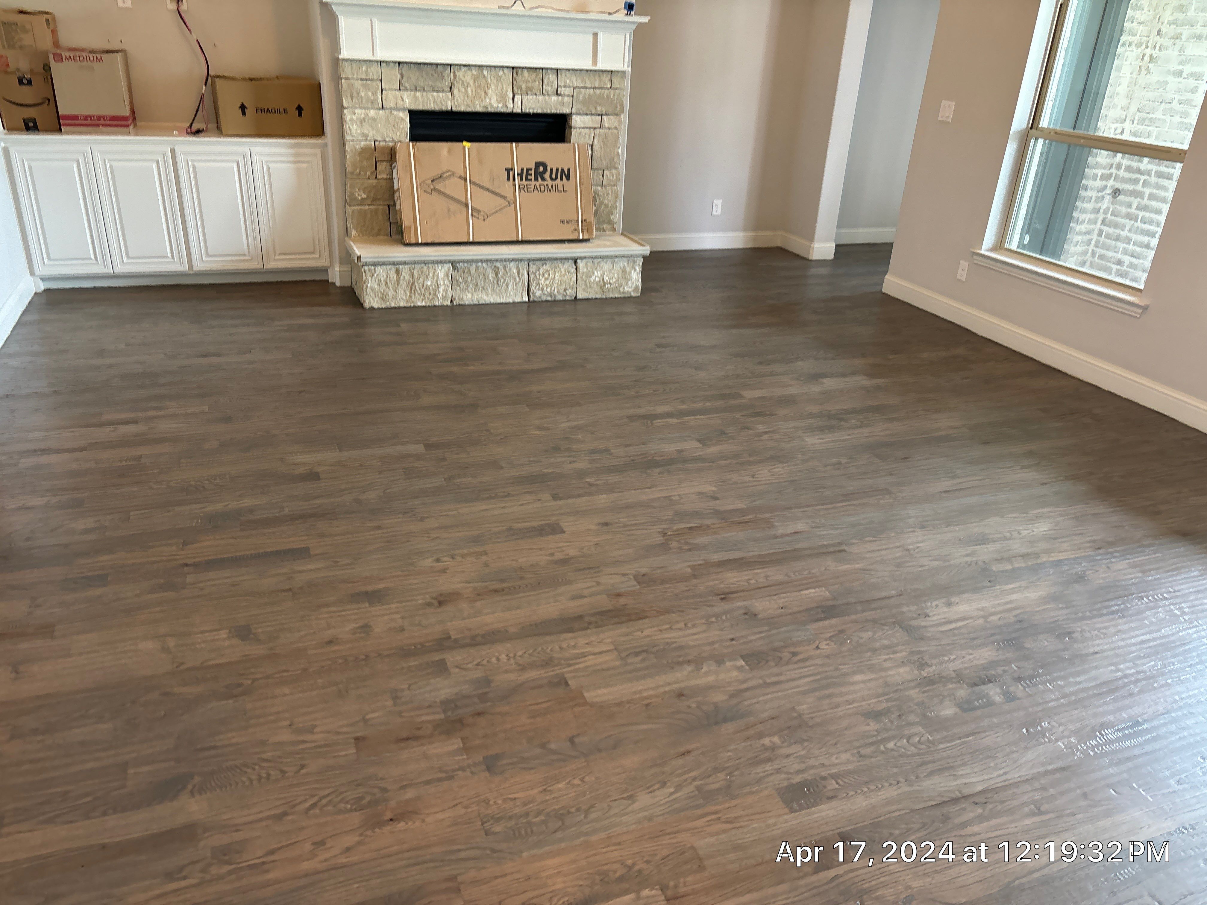 Refinish from Brown to Warm Gray by Bernard Hardwood Floors