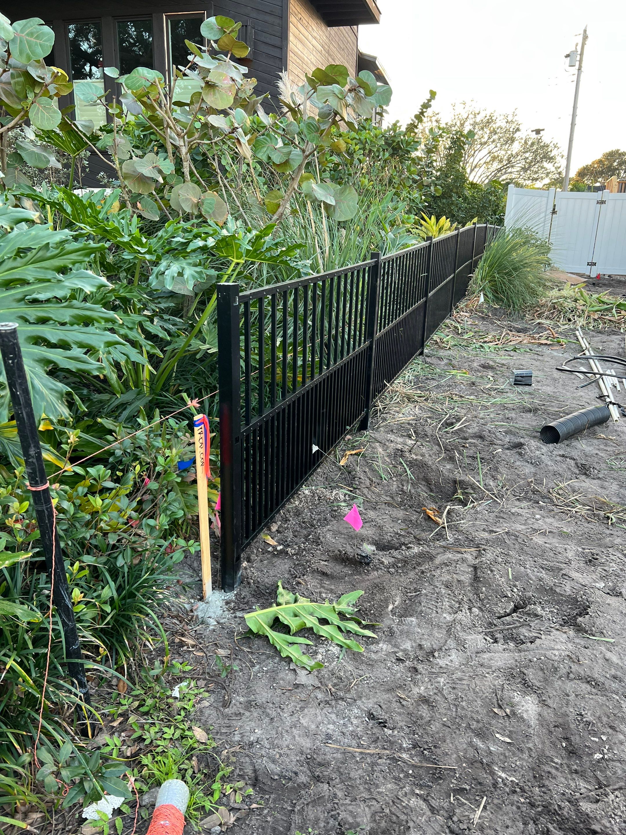 Aluminum Fence Installation using 3 Rail Aluminum Puppy Picket Fence by Asap fence and gates, LLC