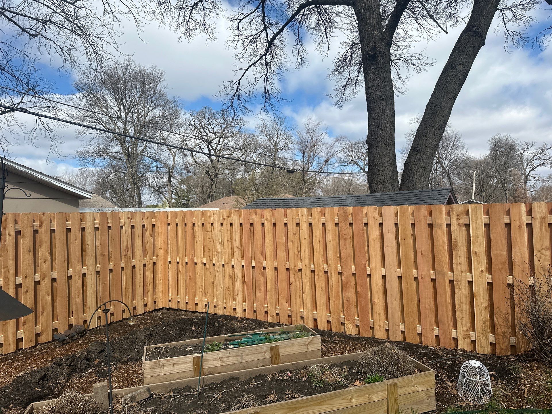 Cedar Privacy Fence Shadowbox Installation in Cedar Falls by Perfect Picket Fence and Stain