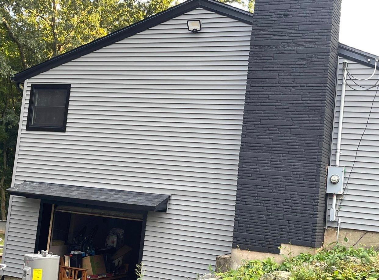 Siding Installation using Certainteed monogram charcoal gray Owens Corning Onyx Black by A Plus Exterior