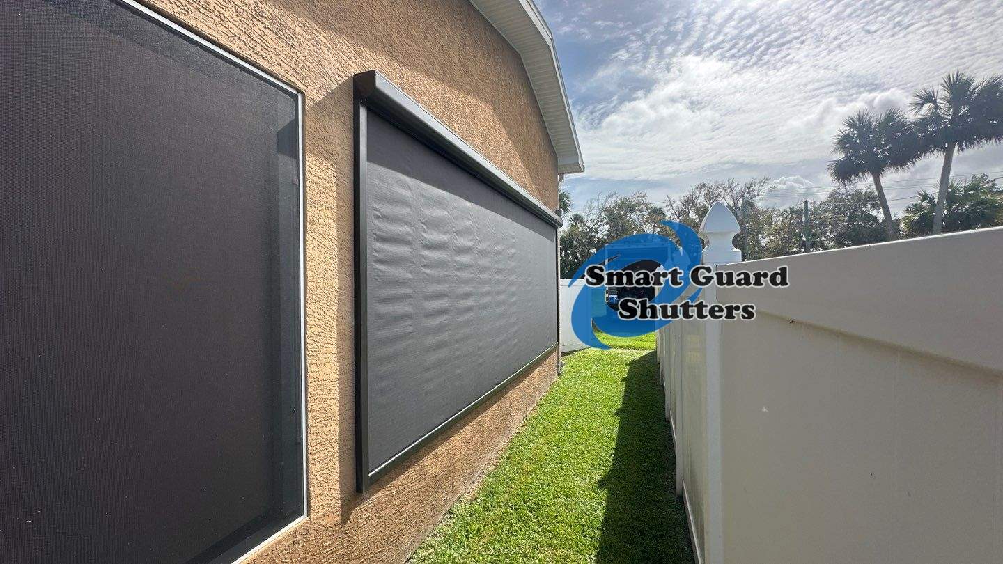 Retractable Screen in Bronze by Smart Guard Shutters