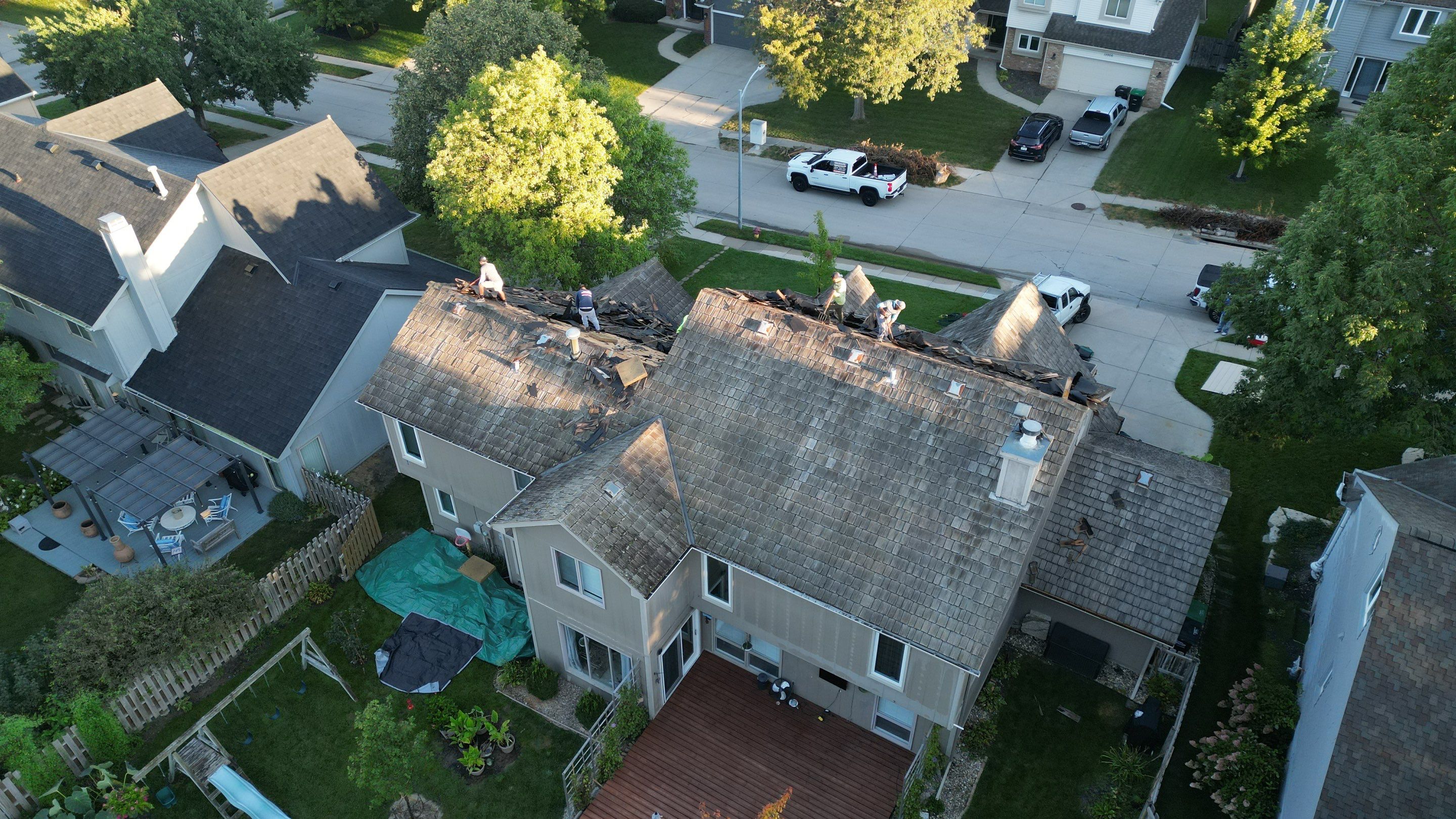 Residential Roofing Installation using IKO ArmourShake in Chalet Wood by Lightning Exteriors