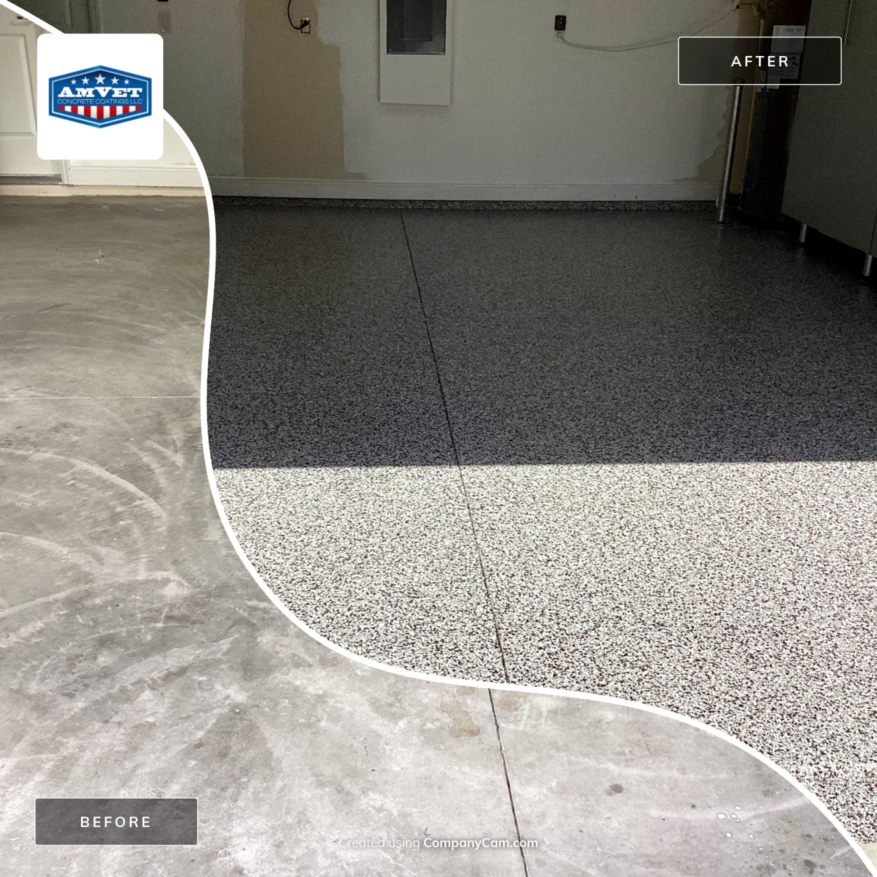 Garage using Domino by Amvet concrete coatings llc
