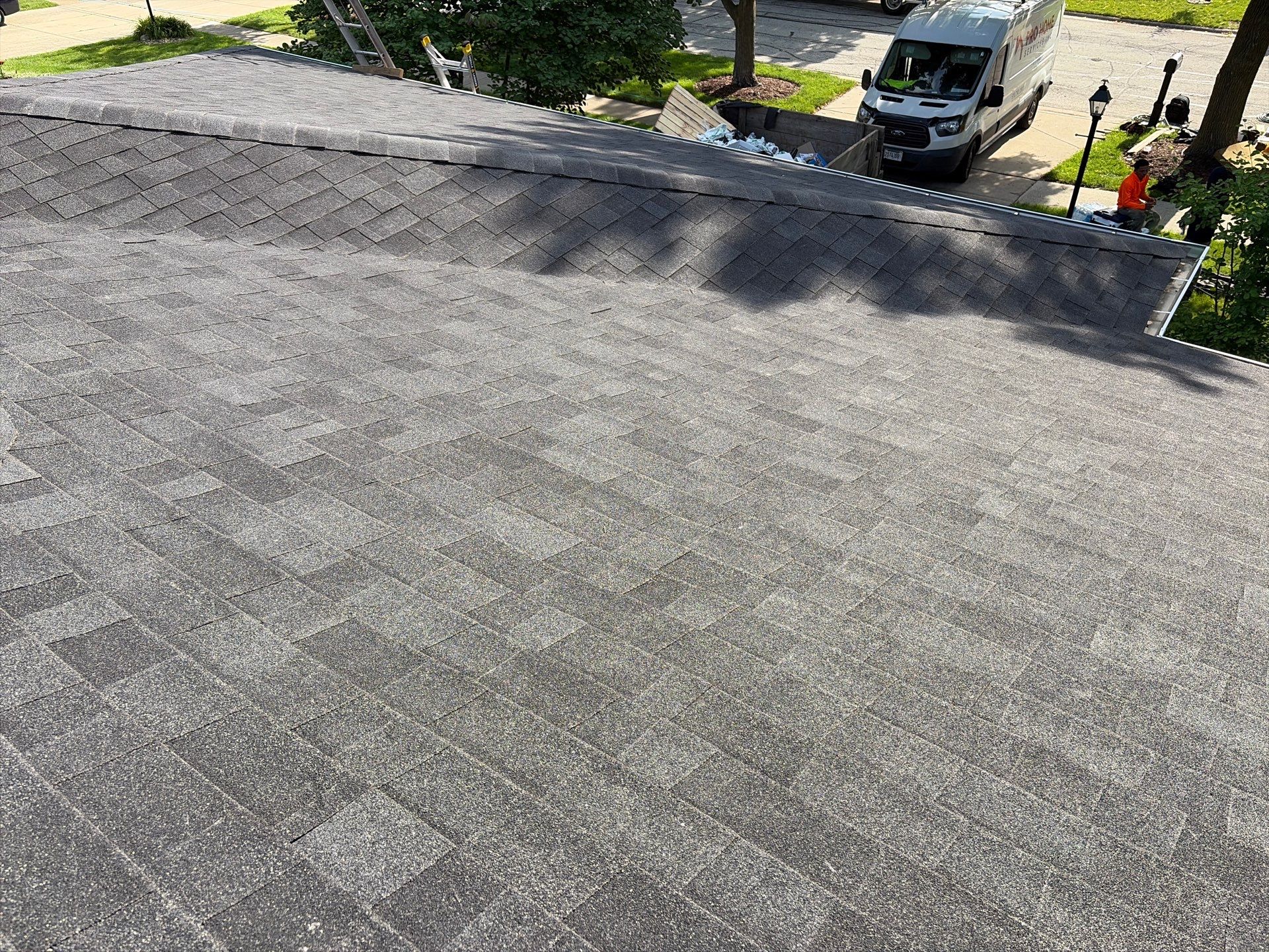 Architectural Shingle Roof Replacement on Darien Brick Residence by Pro Home Services Inc