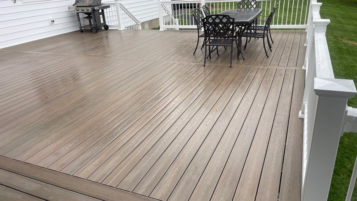 New Deck with A-Frame Style Roof by deck guardian