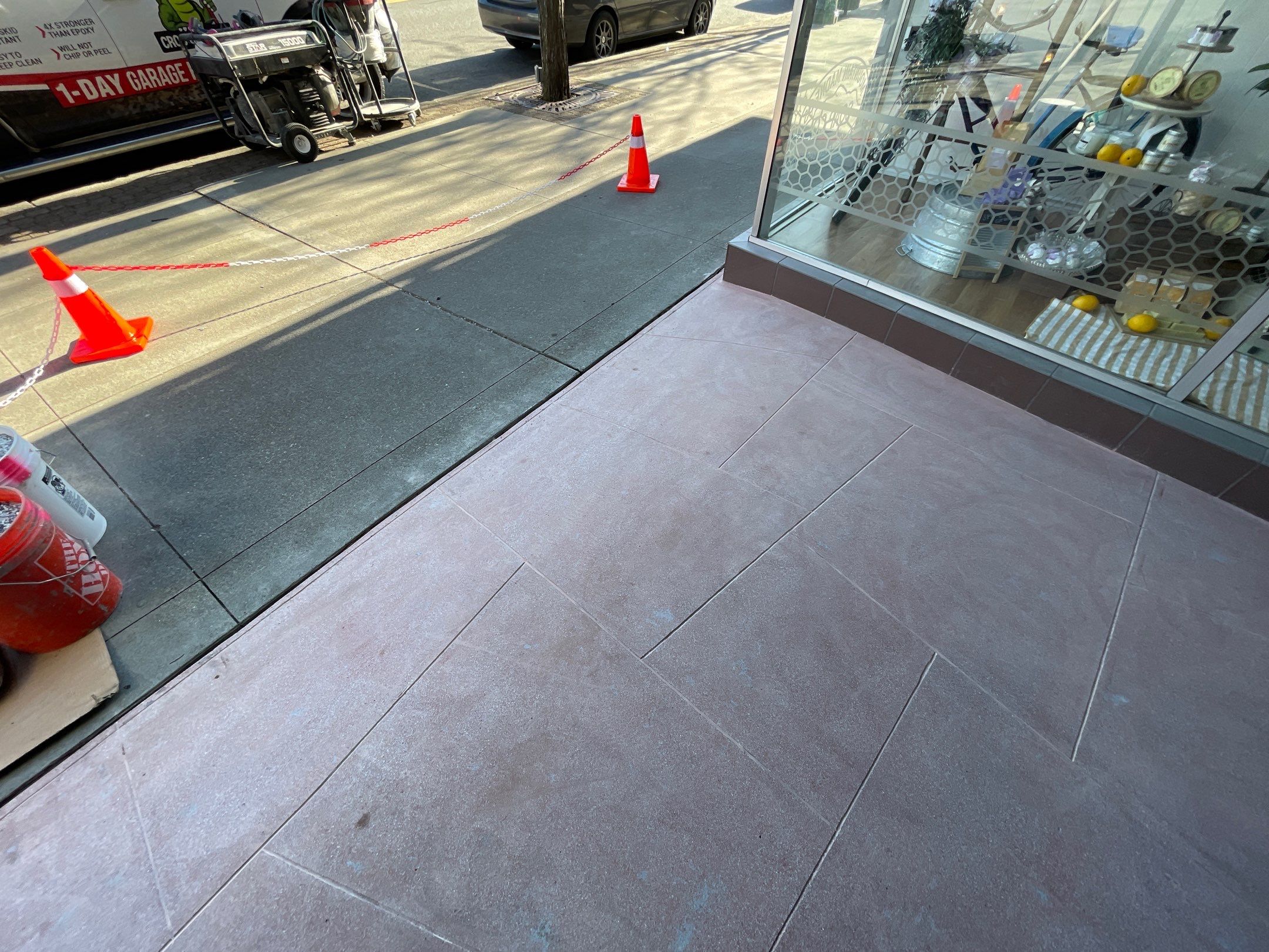 Commercial Floor Transformation using Slate Stone by Croc Coatings, LLC