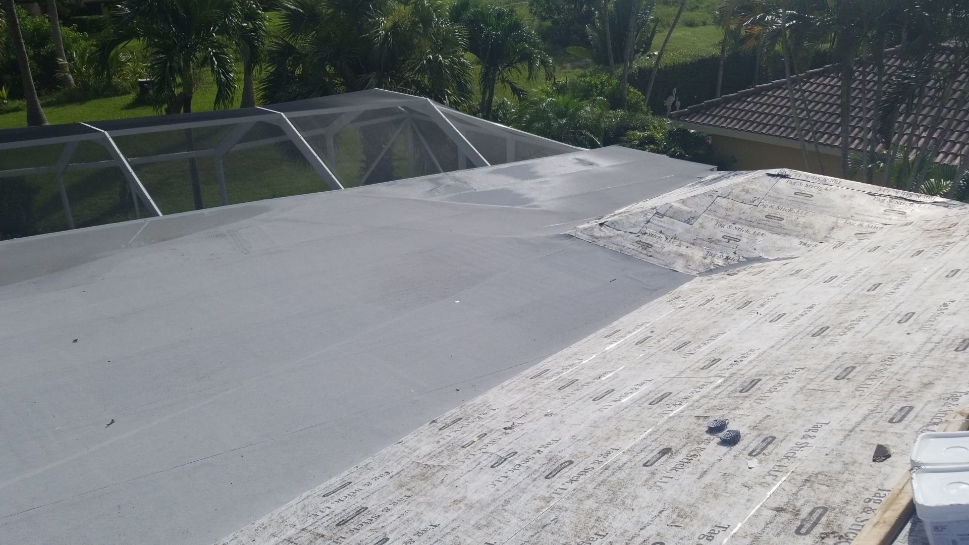 Residential Roofing Installation using 1" Nail strip metal roof by BLUES BROTHERS ROOFING
